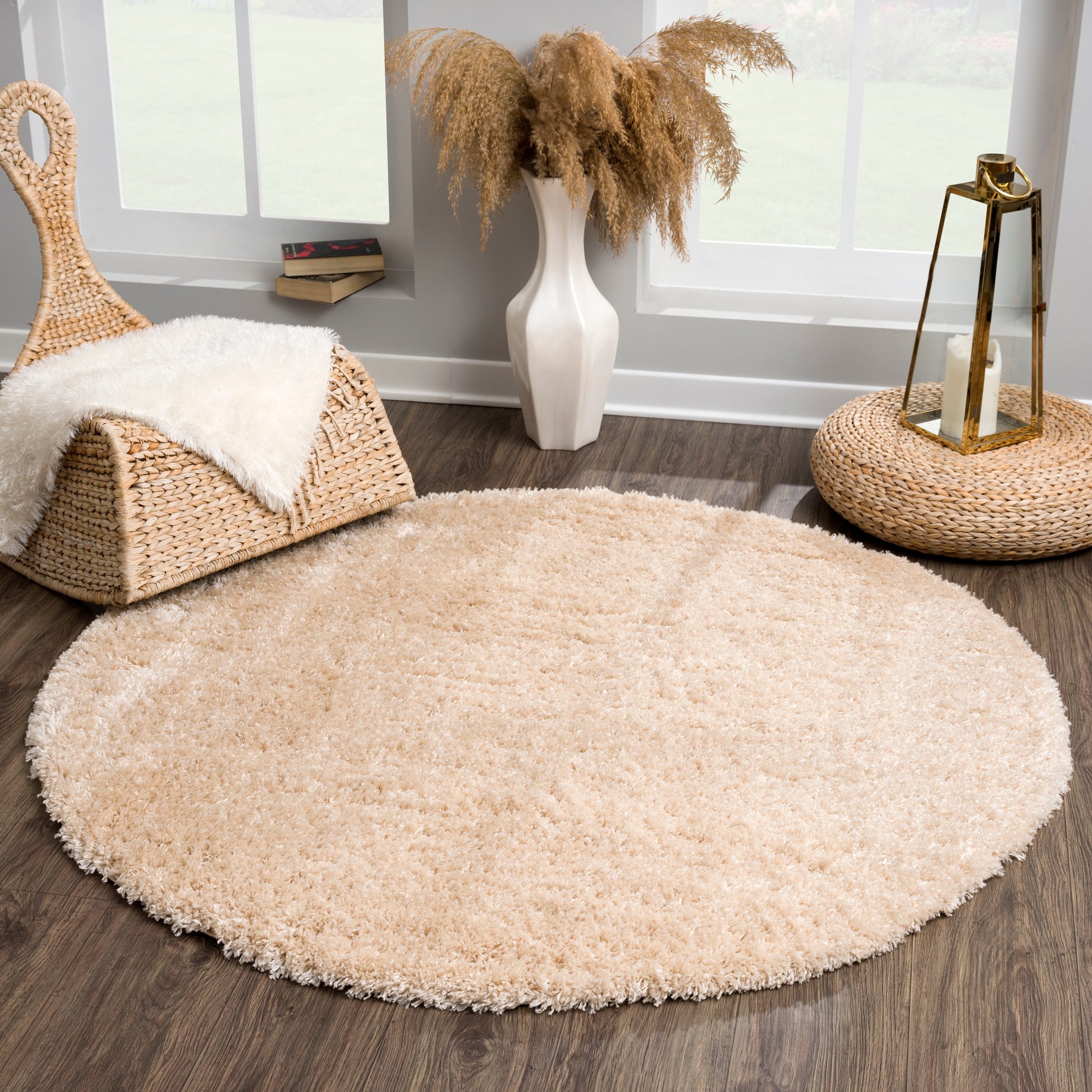 Sanat Hochflor-Teppich »Porto«, rund, 45 mm Höhe, Wohnzimmer, Langflor, Sha günstig online kaufen