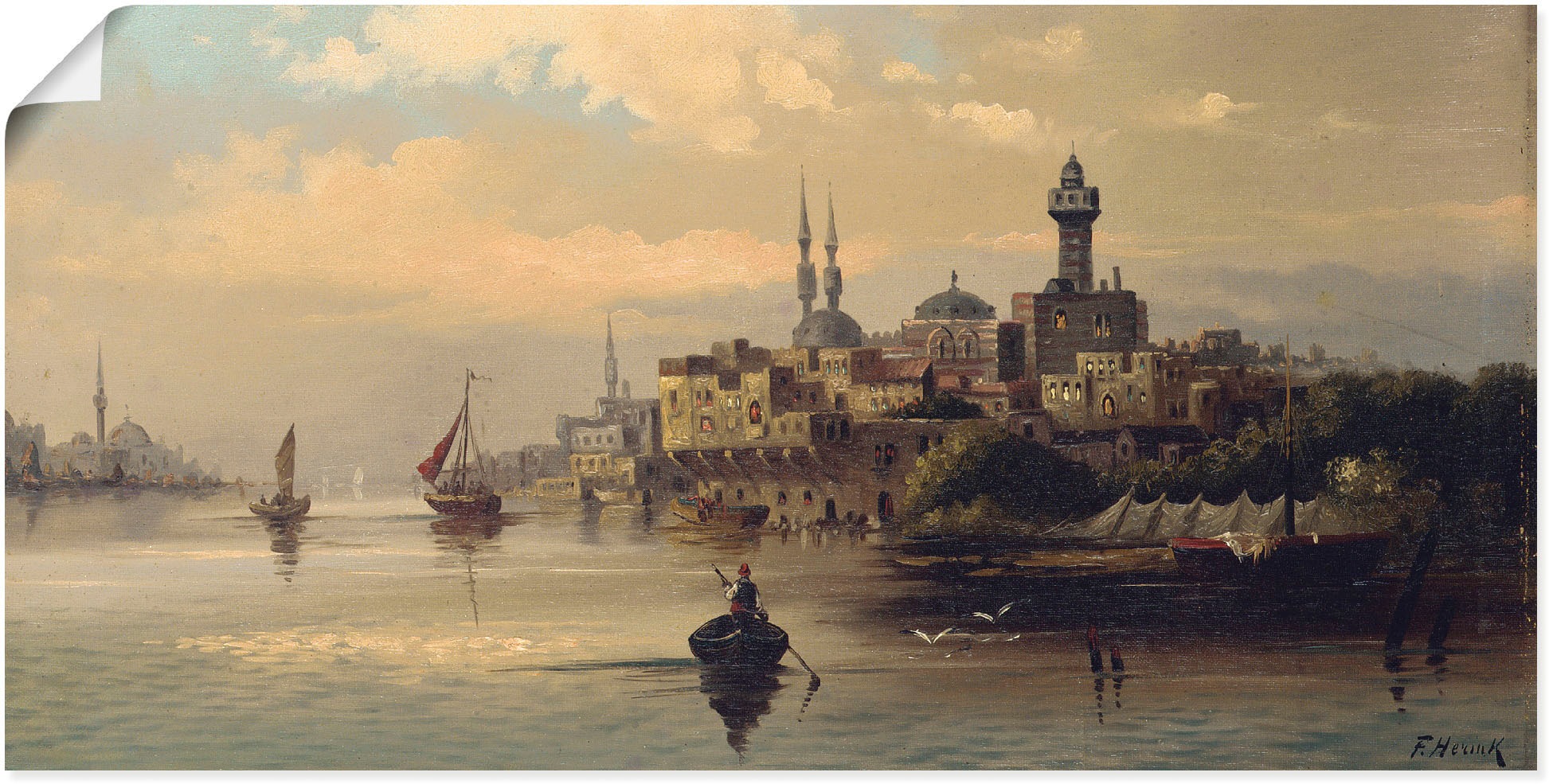 Artland Wandbild »Kauffahrtsschiffe auf Bosporus, Istanbul«, Gewässer, (1 St.),  als Leinwandbild, Wandaufkleber oder Poster in versch. Größen auf Rechnung  bestellen