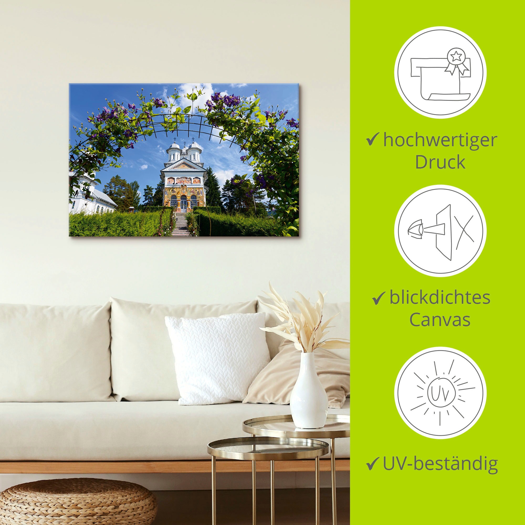 Artland Wandbild »Orthodoxe Kirche der Heiligen Apostel«, Gebäude, (1 St.), als Alubild, Leinwandbild, Wandaufkleber oder Poster in versch. Größen
