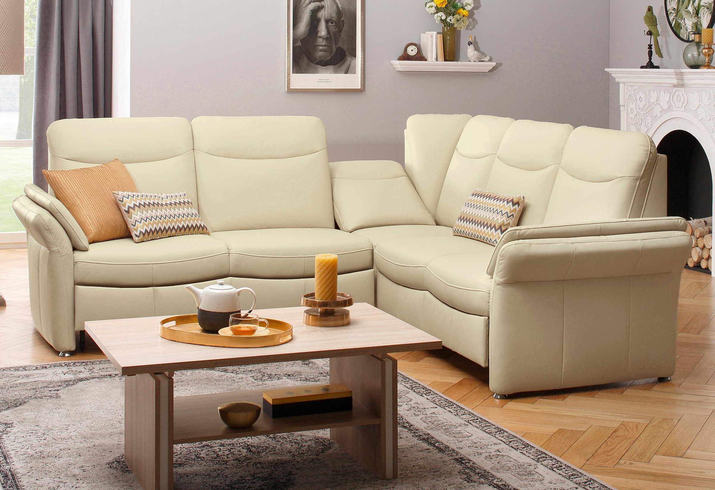 Home affaire Ecksofa »Tahoma L-Form«, mit Armlehnfunktion, wahlweise Bettfunktion, Schublade, Relaxfunktion