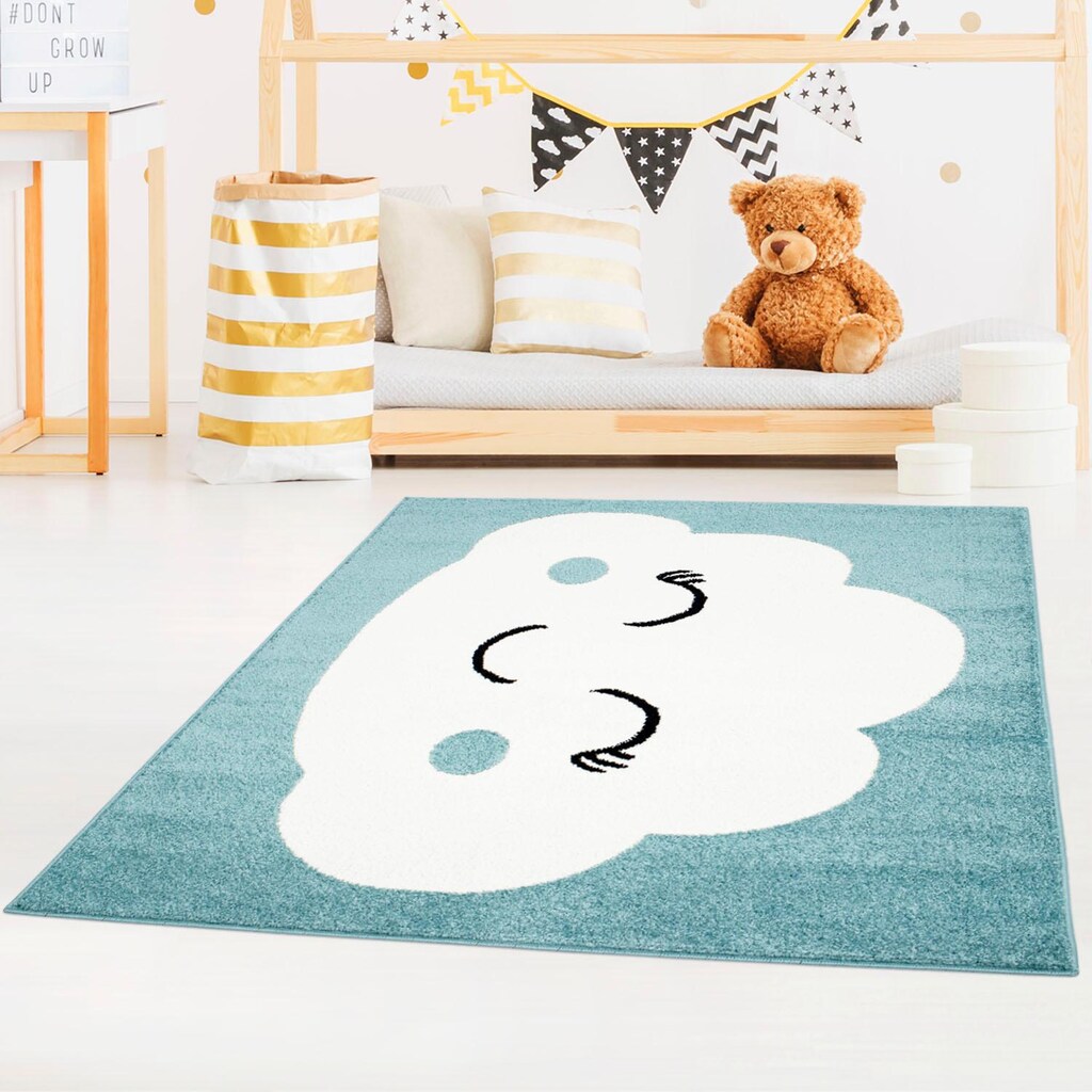 Carpet City Kinderteppich »Bubble Kids 1324«, rechteckig, 11 mm Höhe, Spielteppich, Wolke, Weicher Flor, Pflegeleicht, Kinderzimmer