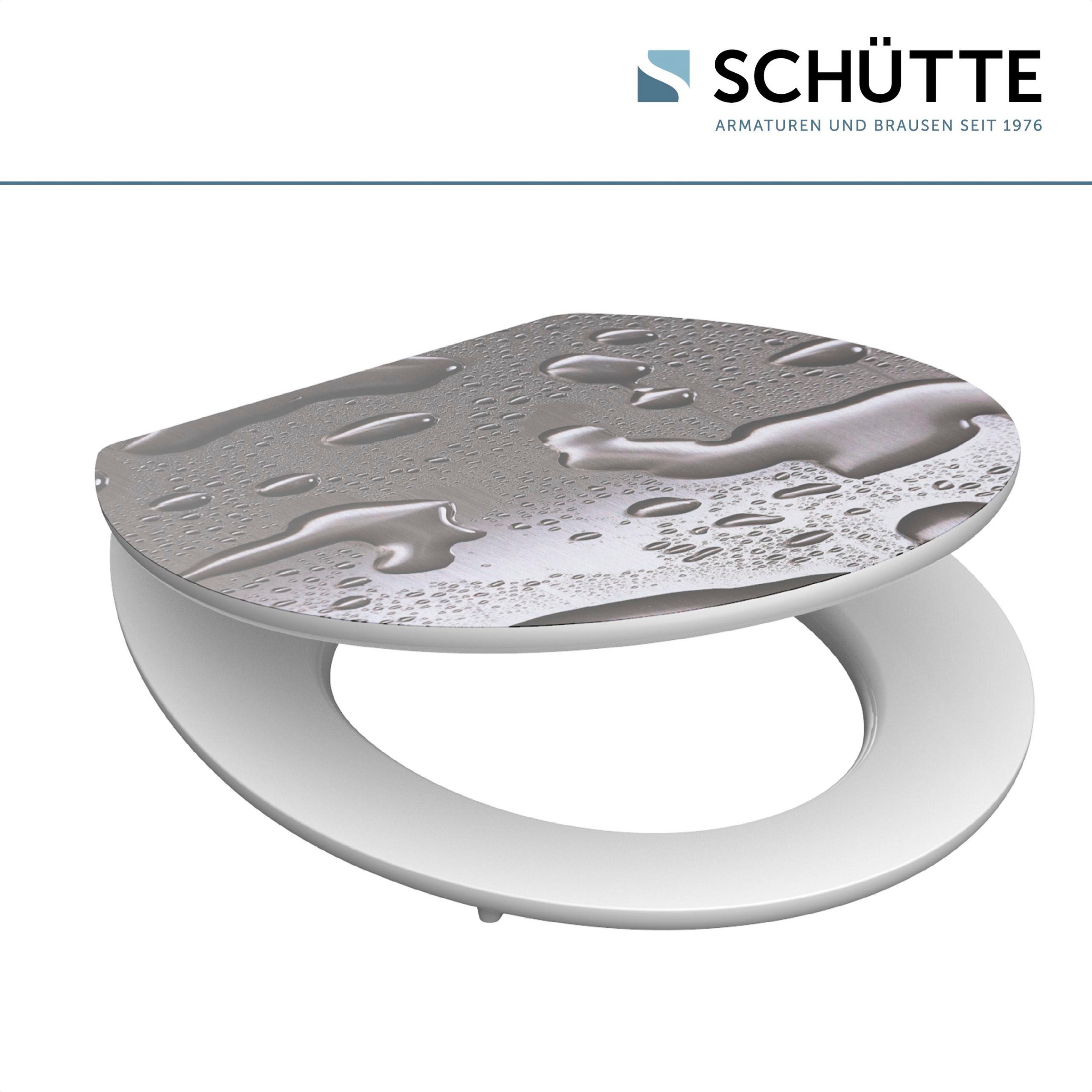 Schütte WC-Sitz »Grey Steel«, High Gloss mit MDF Holzkern, mit Absenkautomatik