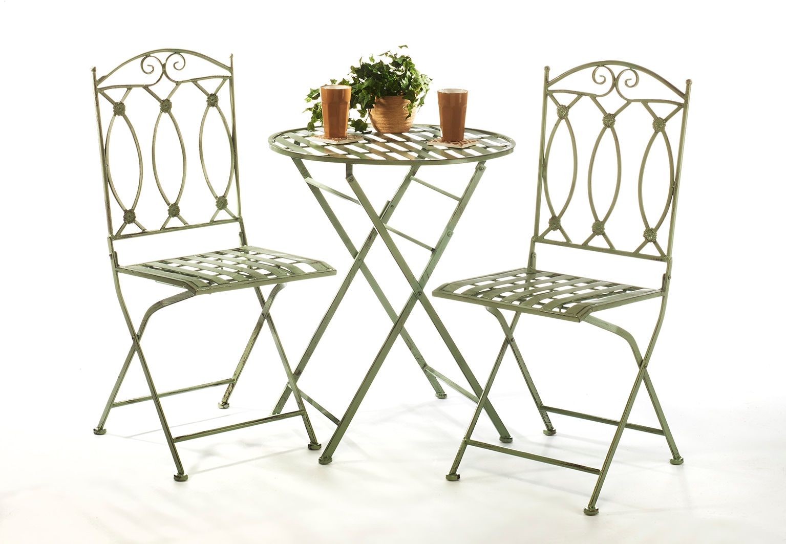 locker Balkonset »Tischgruppe aus Metall antique green« 1 Stk. tlg.