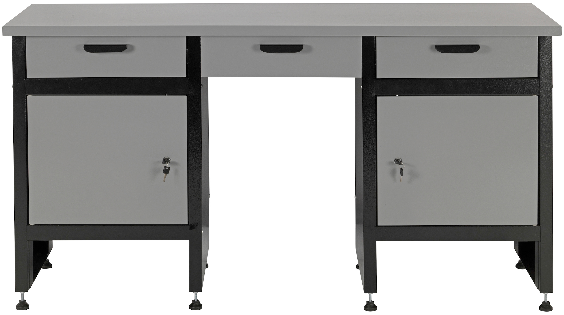 Profiwerk Werkbank »Werkstattset Kiel«, (Set, 3 tlg.), Breite 160 cm, abschließbar, höhenverstellbar, Hängeschrank & Lochwand