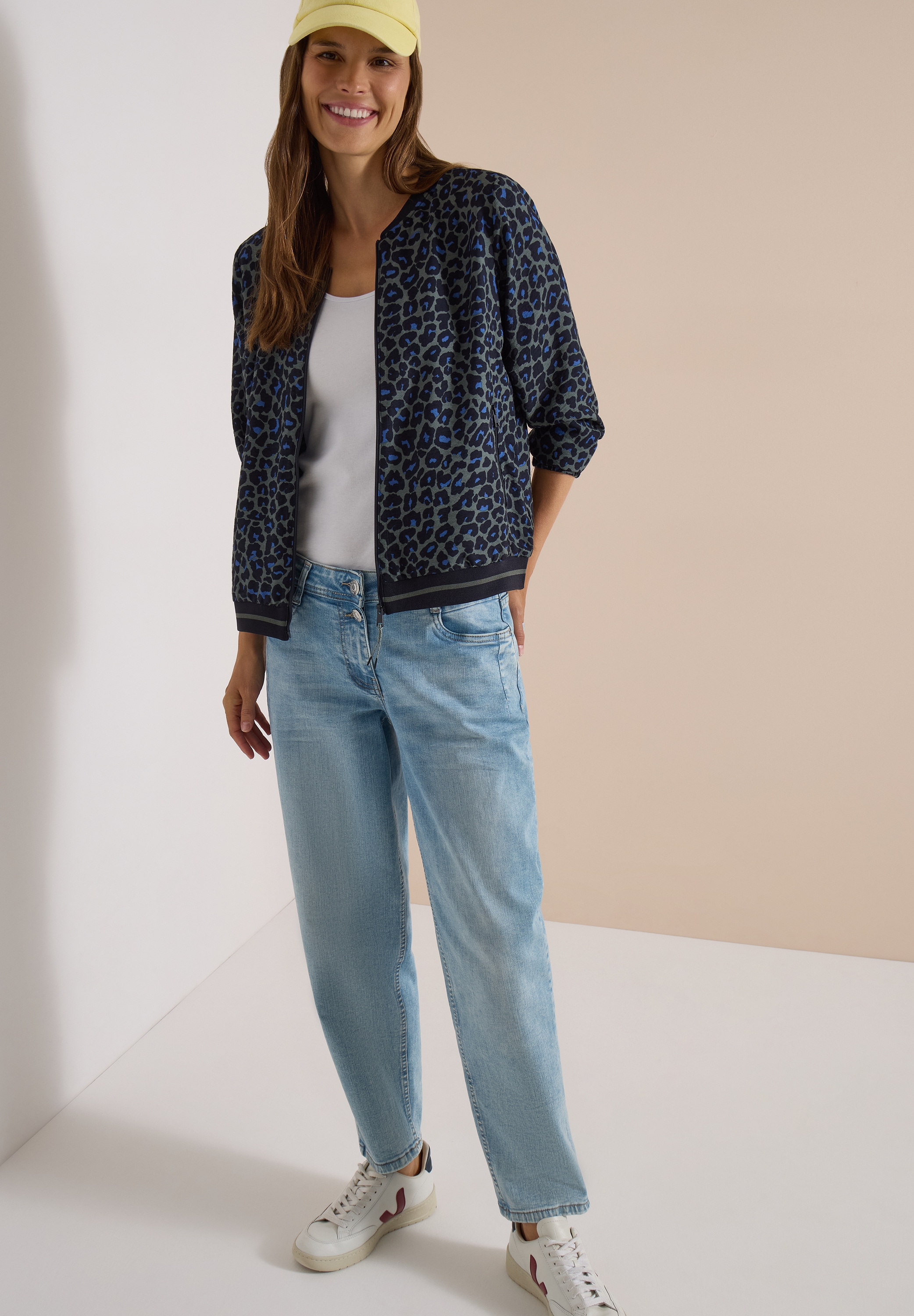 Cecil Blouson Elastikbund, Viskosemischung, Animal Print