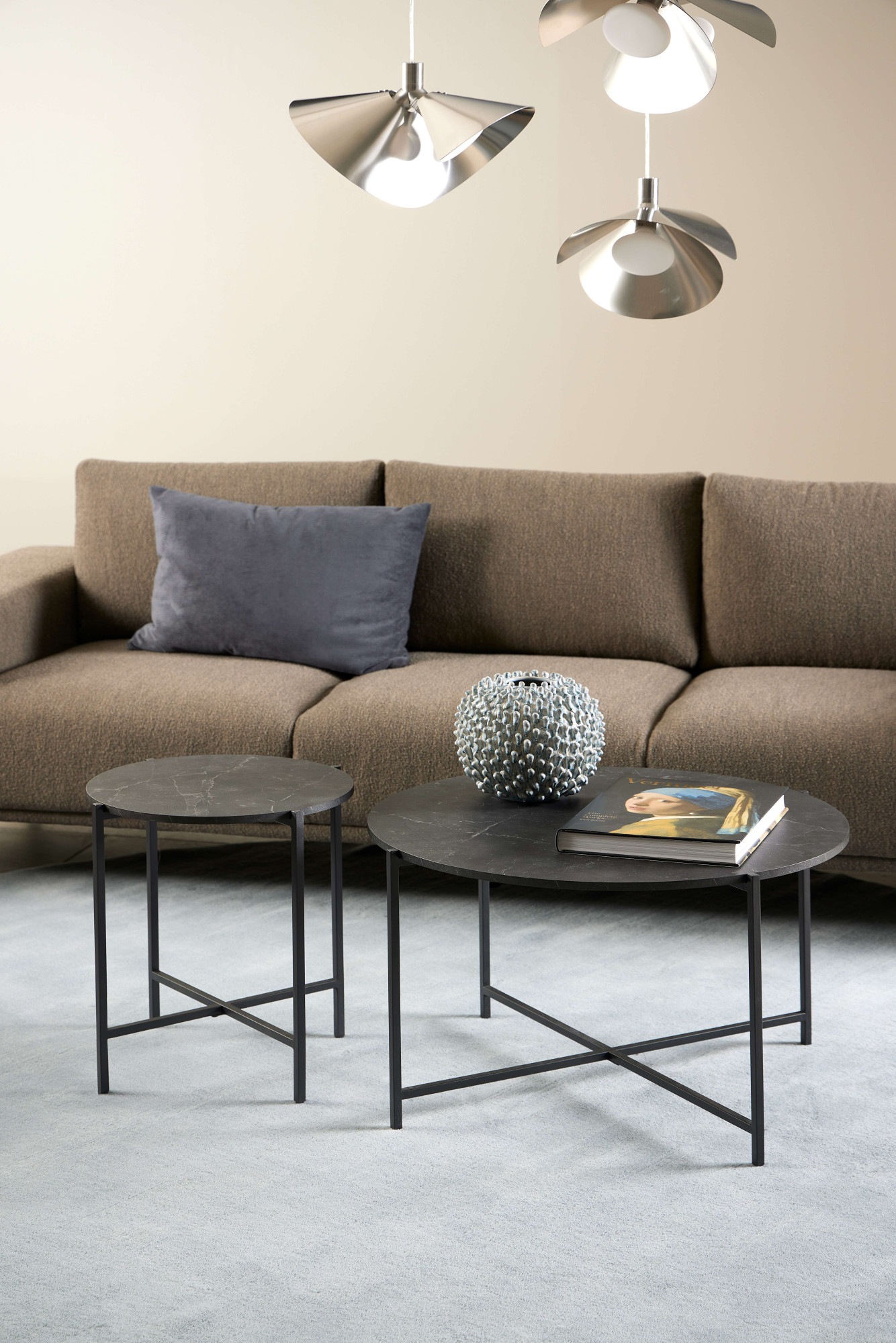 ACTONA GROUP Couchtisch »Lamoine«, Rund, Izmir matt schwarz, rau Melamin, Ø günstig online kaufen