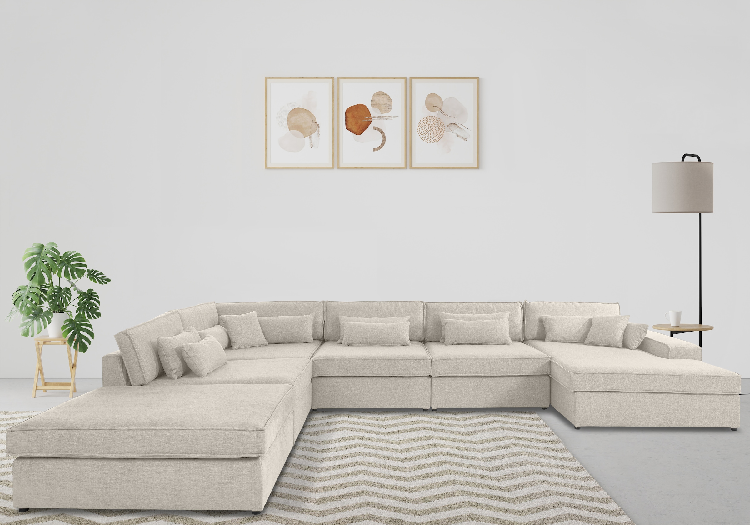 OTTO home Wohnlandschaft »Enid U-Form« 6 Teile, bestehend aus Modulen, in v günstig online kaufen