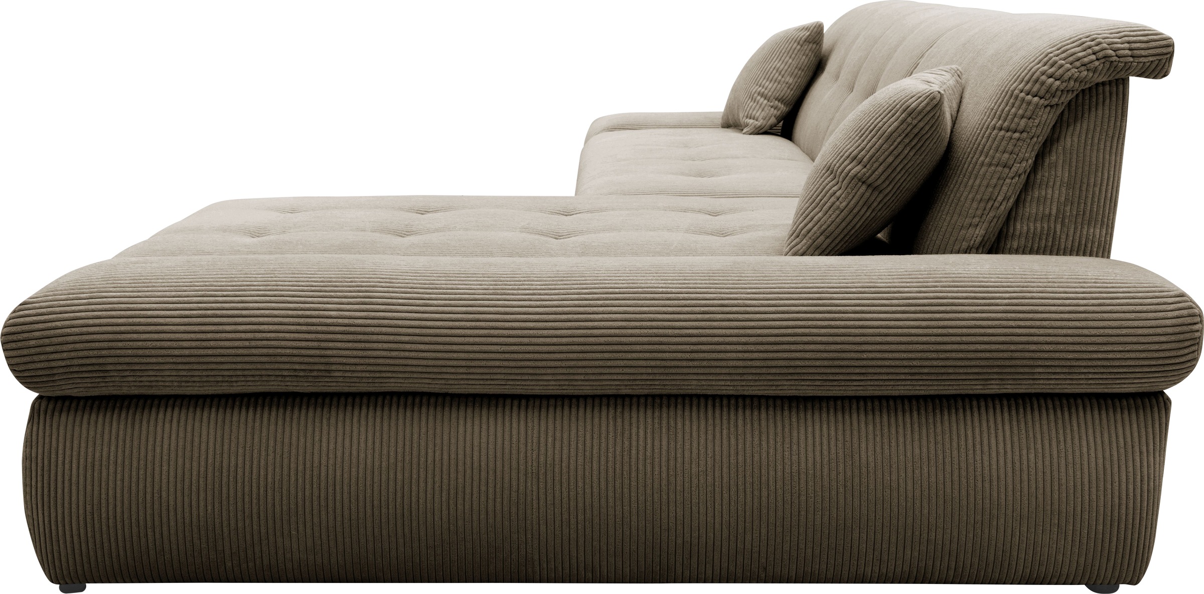 DOMO collection Ecksofa »Moric Luxus - B/T/H 300/172/80 cm, XXL-Format«, L-Form, 140kg Belastung/Sitz, in Cord, Chenille, Kunstleder
