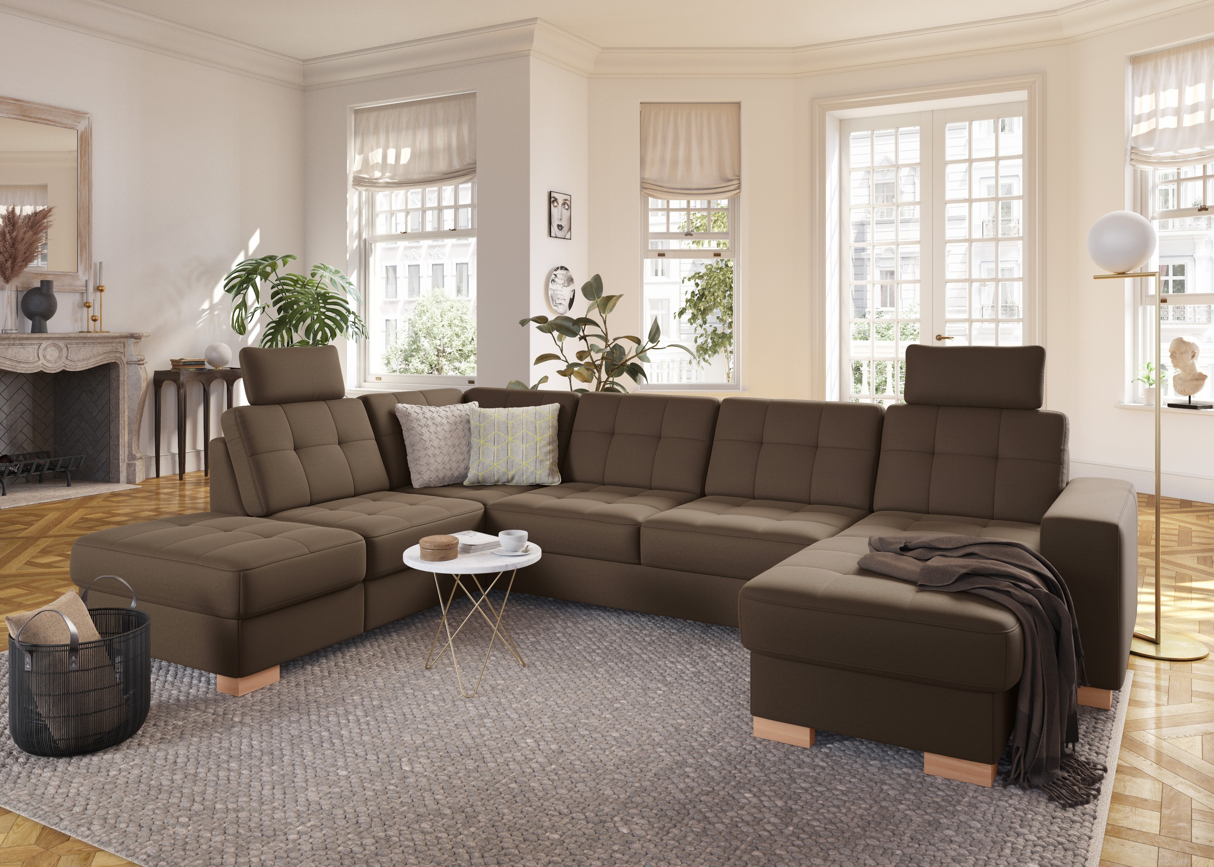 sit&more Wohnlandschaft »Quincy U-Form«, wahlweise mit Bettfunktion und Bettkasten