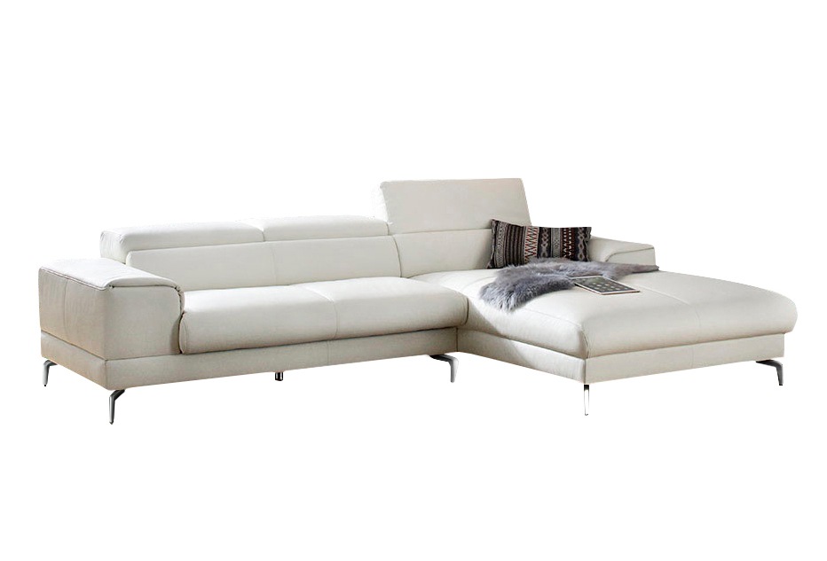 W.SCHILLIG Ecksofa »piedroo, Designsofa mit tollem Sitzkomfort, bequem und elegant, L-Form«, Kopfteilverstellung, wahlweise mit Sitztiefenverstellung, Breite 303cm