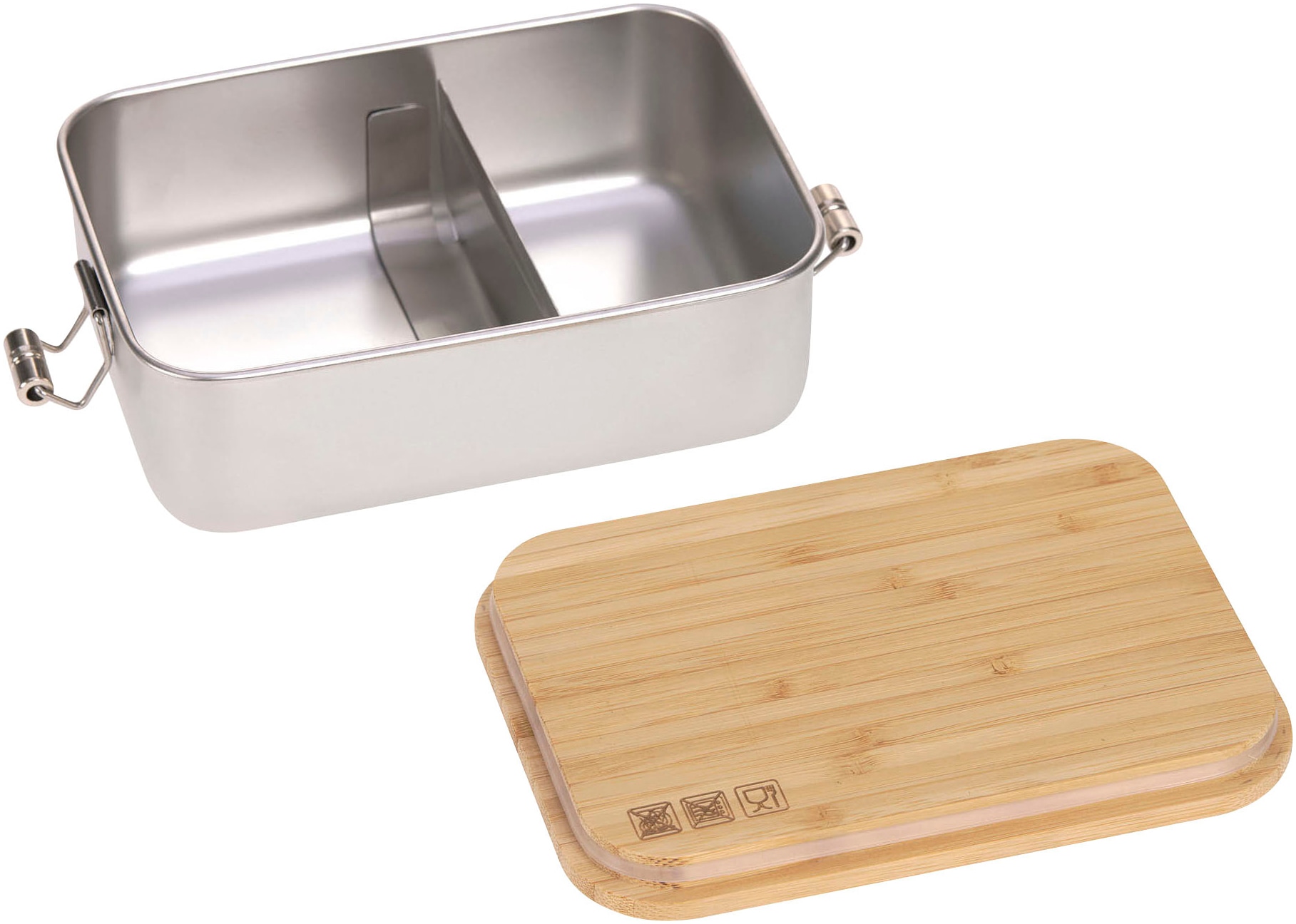 LÄSSIG Lunchbox »Bamboo Happy Prints«, (1 tlg.), mit Holzdeckel