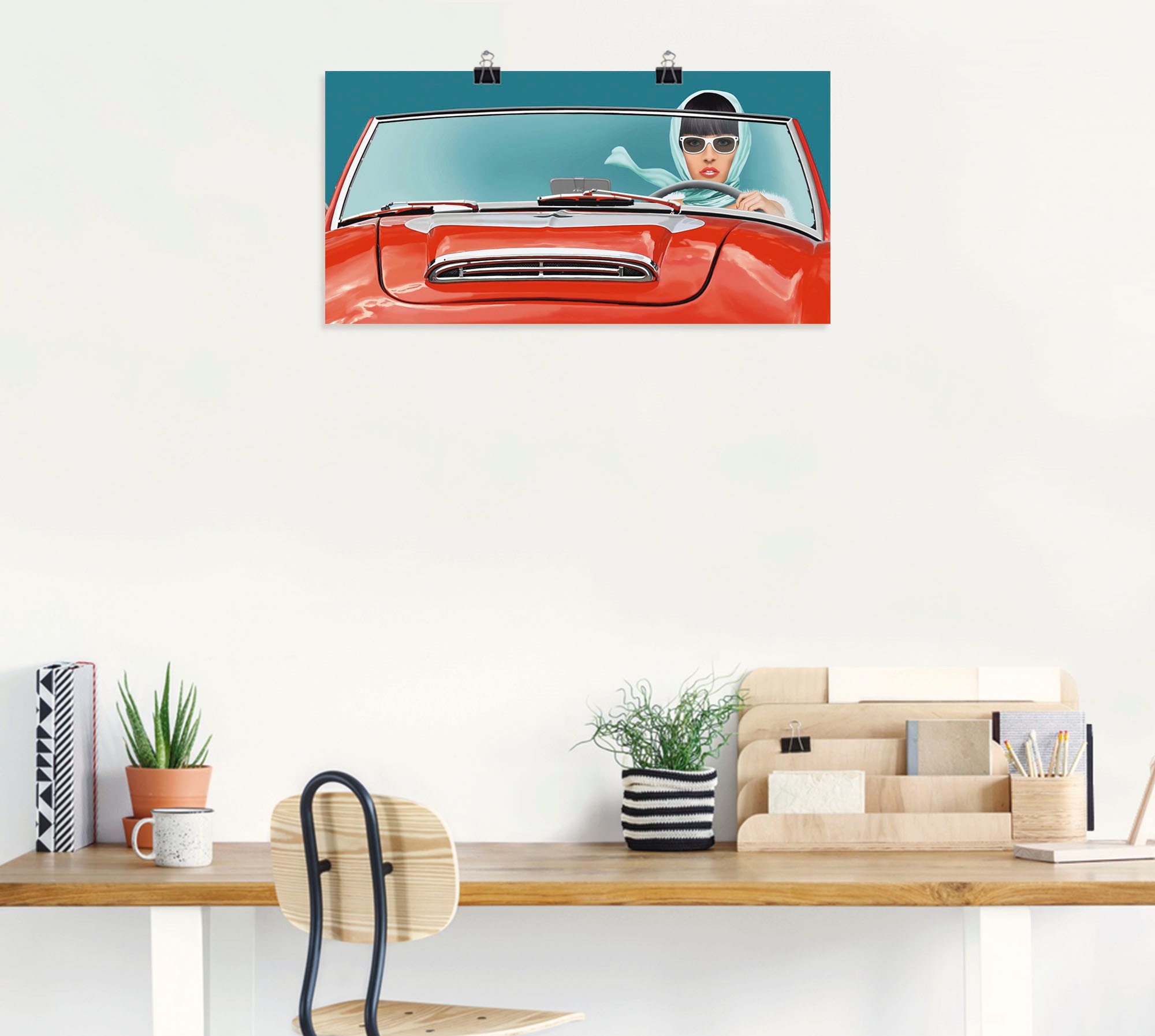 Artland Wandbild »Die Cabrio Fahrerin«, Auto, (1 St.), als Alubild, Leinwandbild, Wandaufkleber oder Poster in versch. Größen