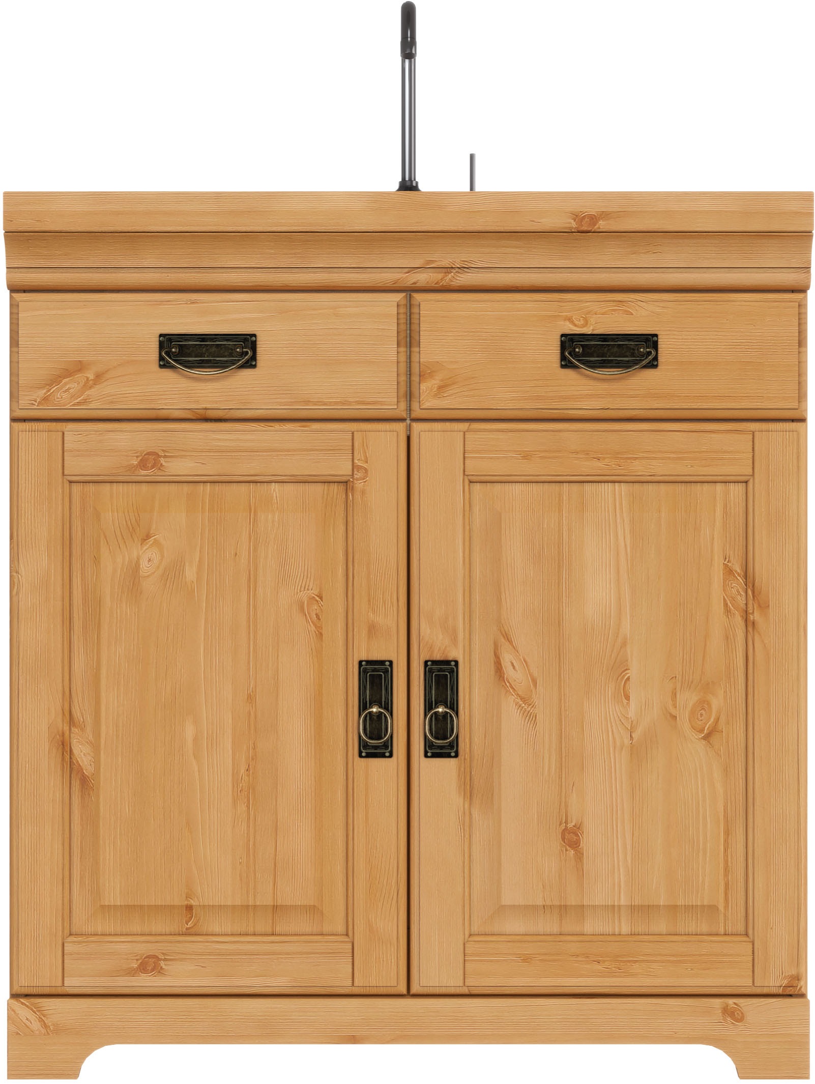 Home affaire Spülenschrank »Rügen«, Breite 80 cm, Kiefer massiv, mit 2 Türen