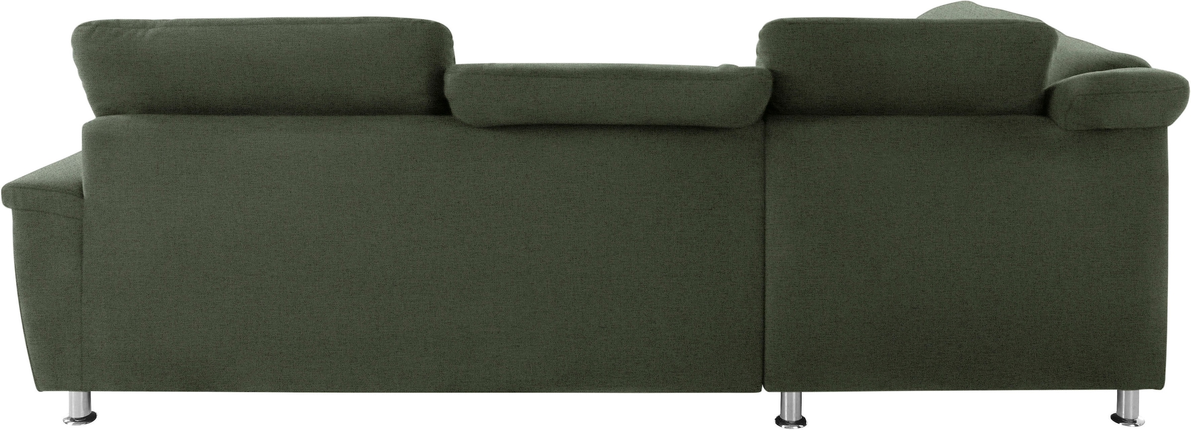 DOMO collection Ecksofa »Franzi, zeitlos und elegant, moderne Sitzheftung, L-Form«, wahlweise mit Kopfteilverstellung (dann Breite: 275 cm)