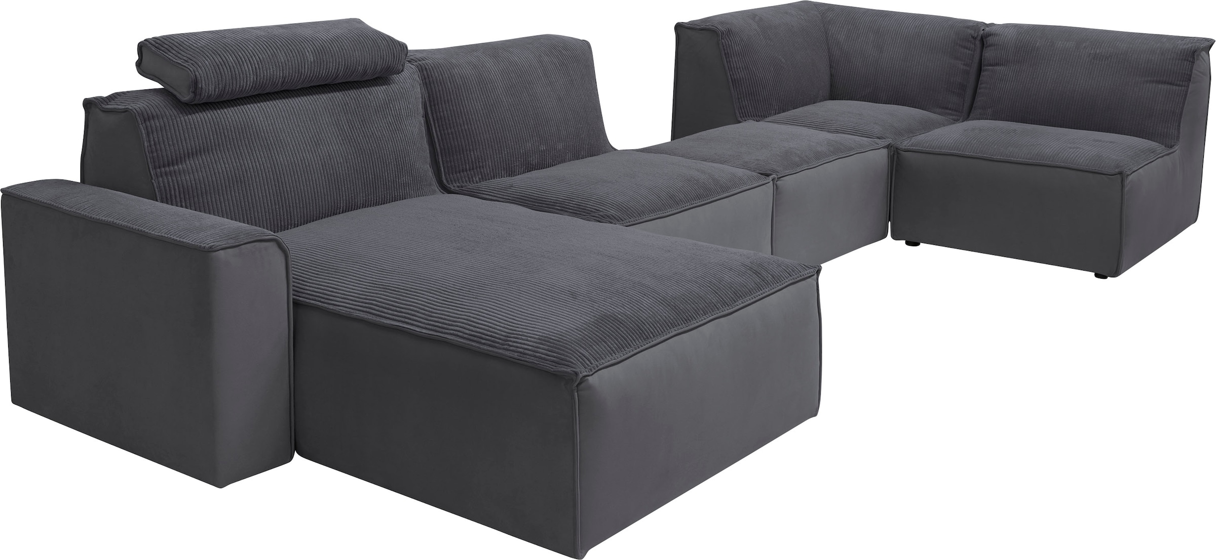 RAUM.ID Wohnlandschaft »Modulid U-Form«, (7 St.), Module einzeln für individuelle Zusammenstellung, in Cord