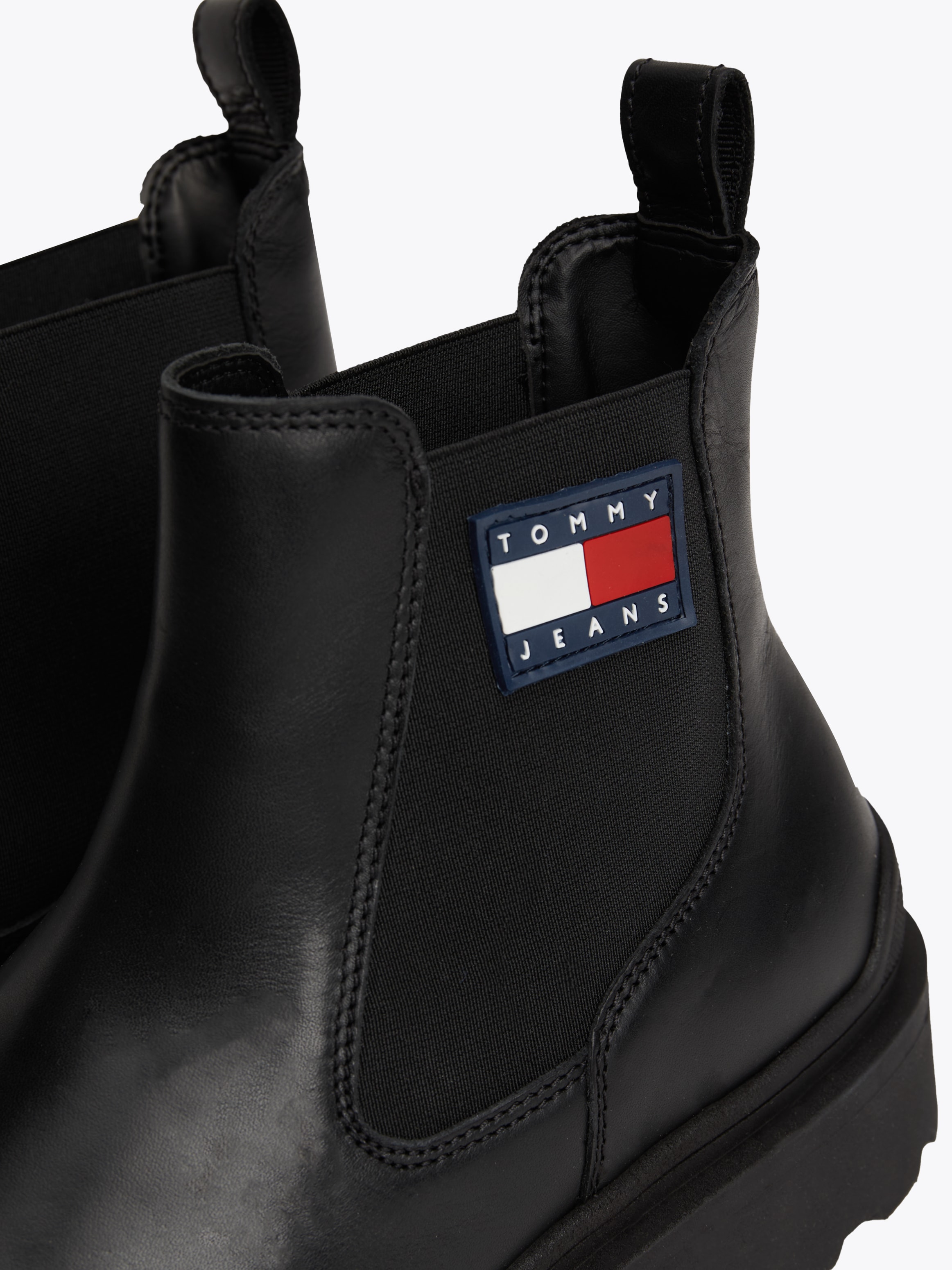 Tommy Jeans Chelseaboots »TJM LEATHER CHELSEA BOOT«, Blockabsatz, Businessmode, Schlupfboots, Stiefelette, Weite G