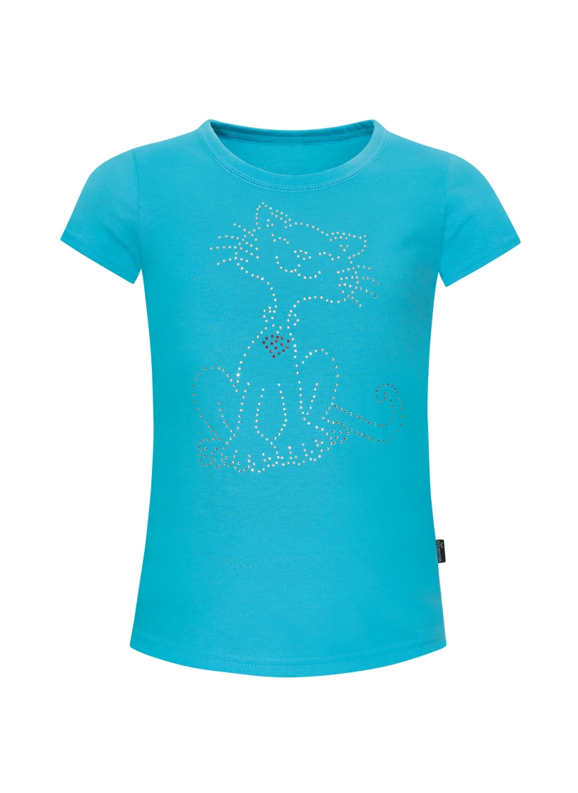 Trigema T-Shirt »TRIGEMA T-Shirt mit glitzerndem Katzen-Motiv«, (1 tlg.)