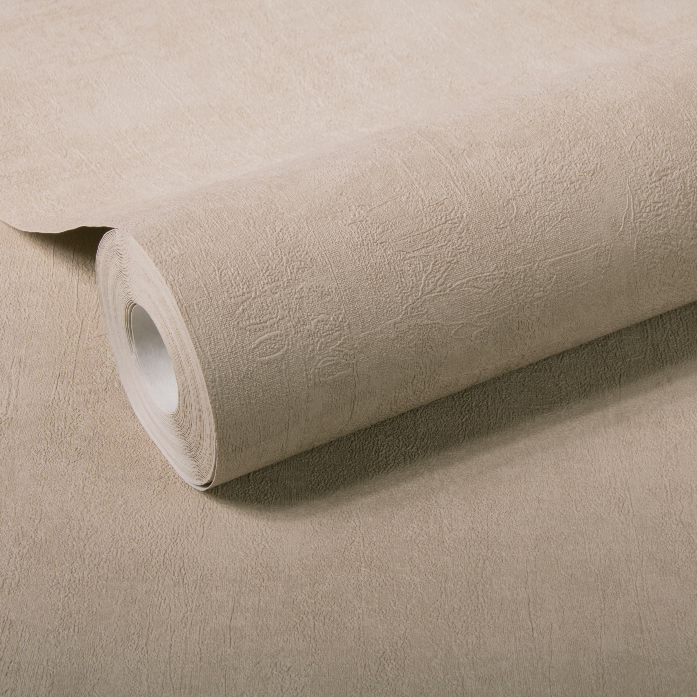 WOW Vliestapete »Beton Uni« Steinoptik geprägt Taupe - 10m x 52cm