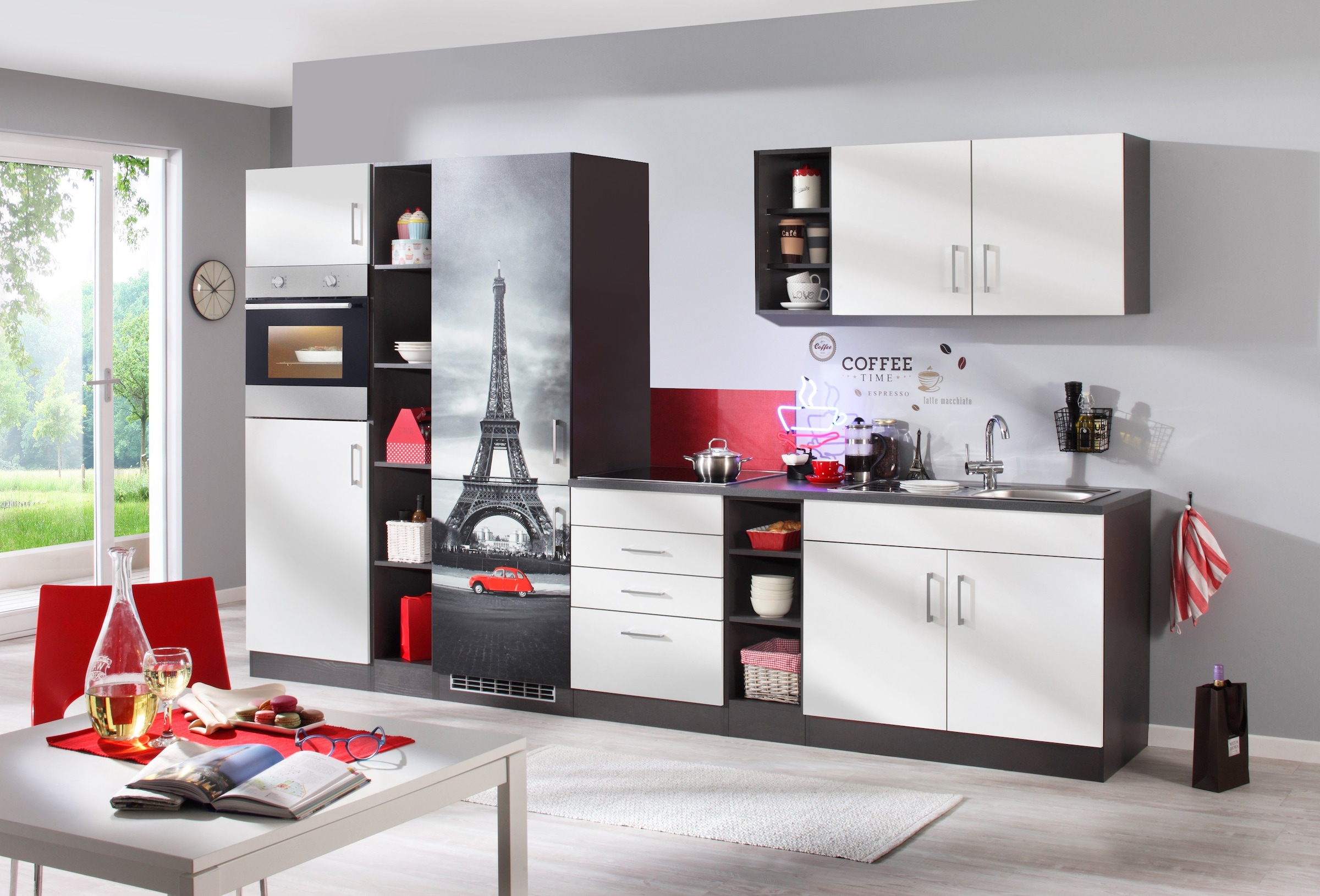 HELD MÖBEL Küchenzeile »Paris«, ohne E-Geräte, Breite 340 cm