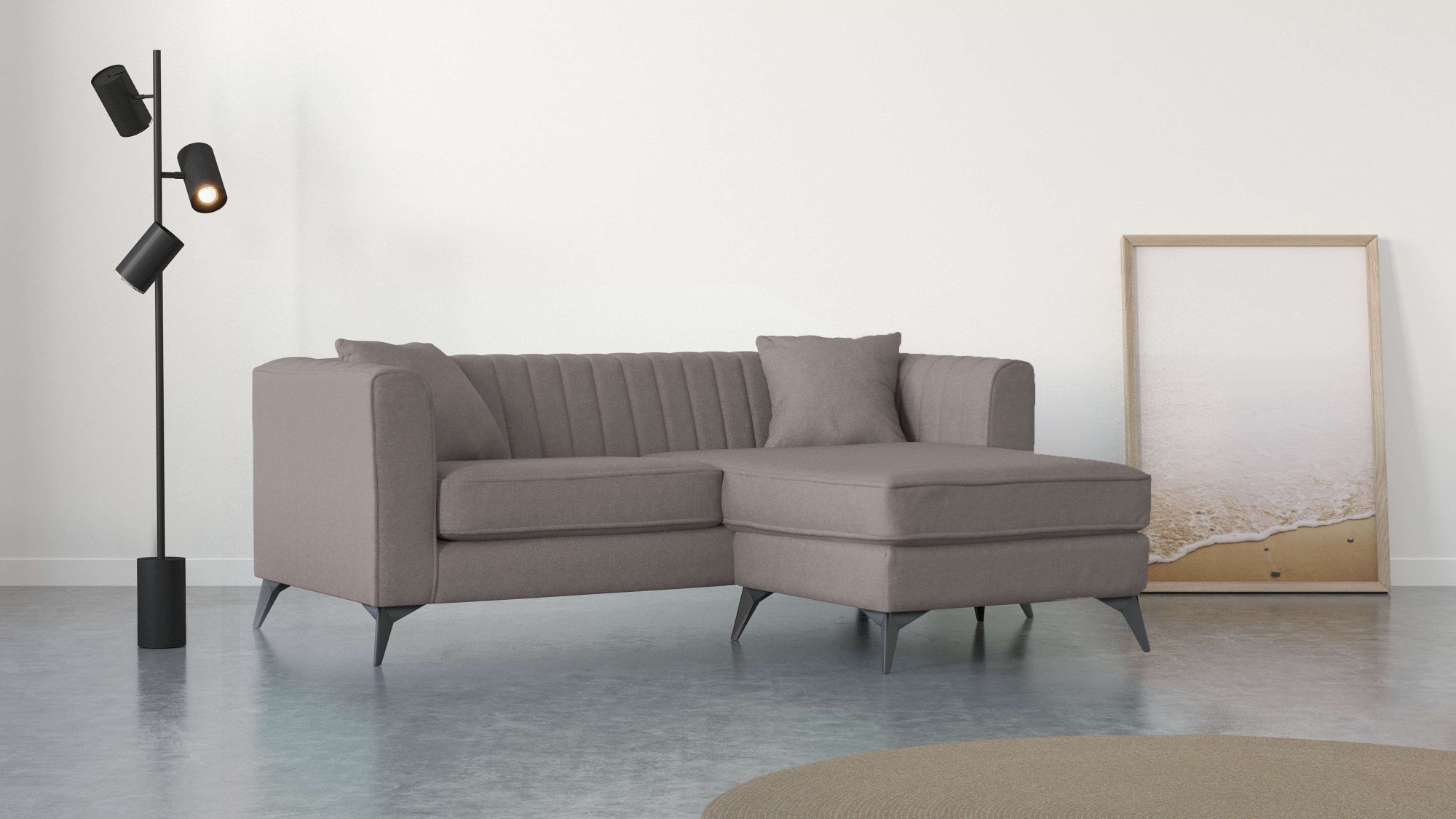 Places of Style Ecksofa »MATTHEW L-Form ideal für kleine Räume, Maße B/T/H: günstig online kaufen
