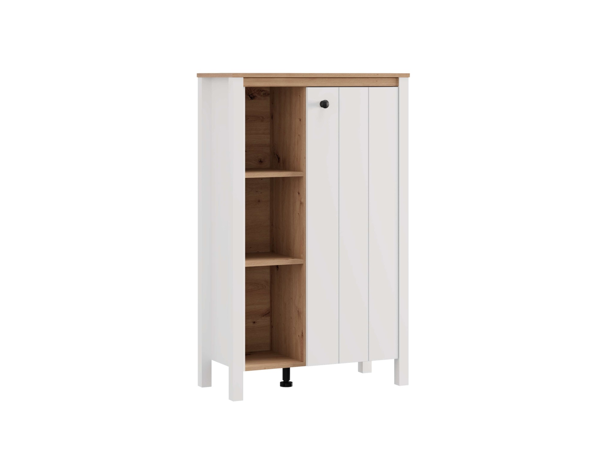 Home affaire Highboard »BEDFORD, Hochkommode, Vitrine im Landhausstil« MDF-Profil 2D ummantelt, 1 Tür & 6 Fächer mit einem Metallgriff
