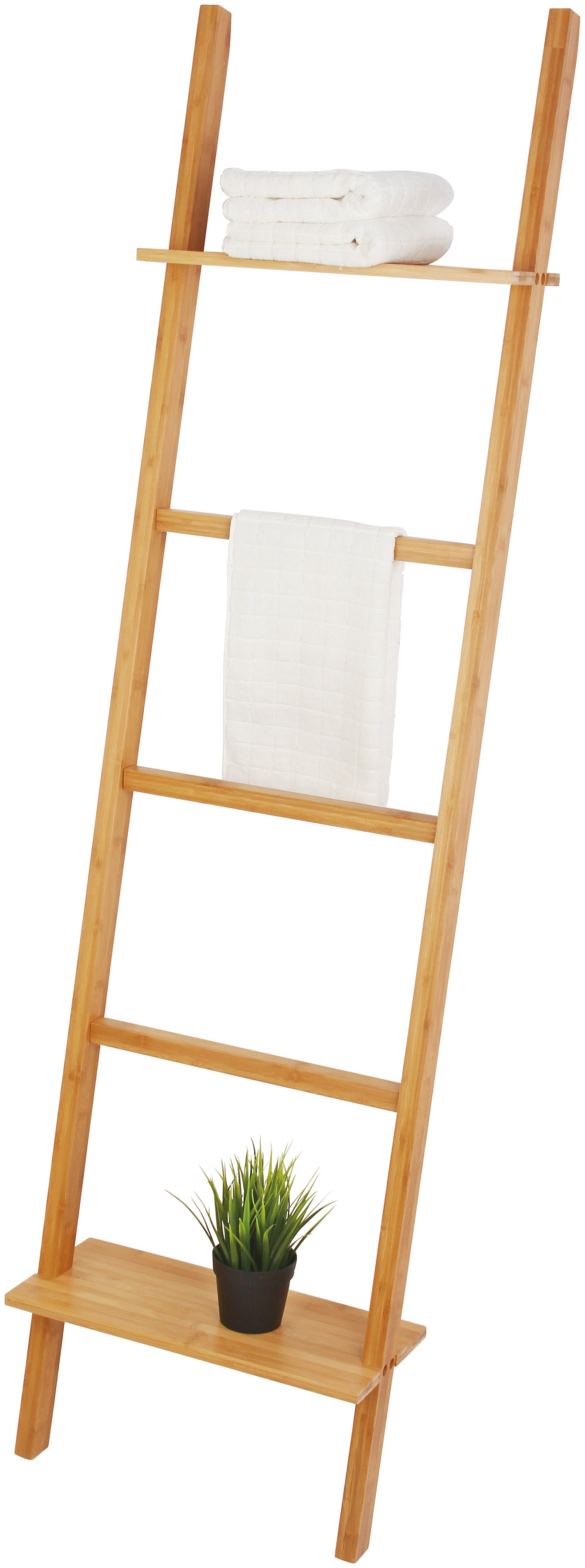 Handtuchhalter Bambus Holz MSV Handtuchhalter BAMBUSLEITER