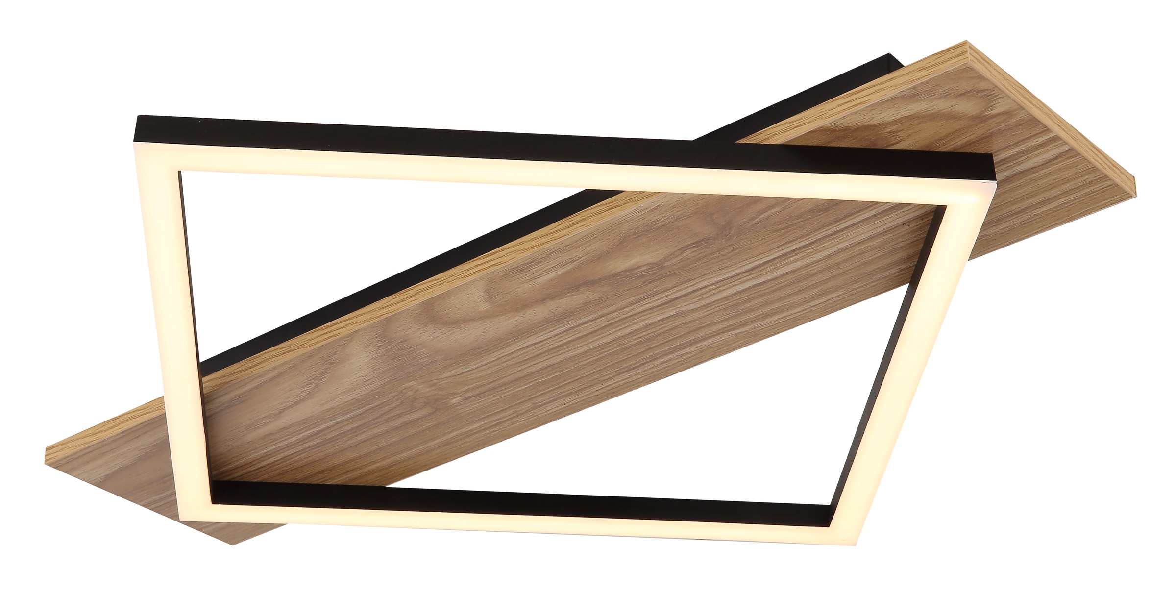 GLOBO LIGHTING LED Deckenleuchte »BEATRIX I«, Leuchtmittel LED-Modul | LED fest integriert, Deckenlampe/holzoptik/schwarz/3000K/Quadrat