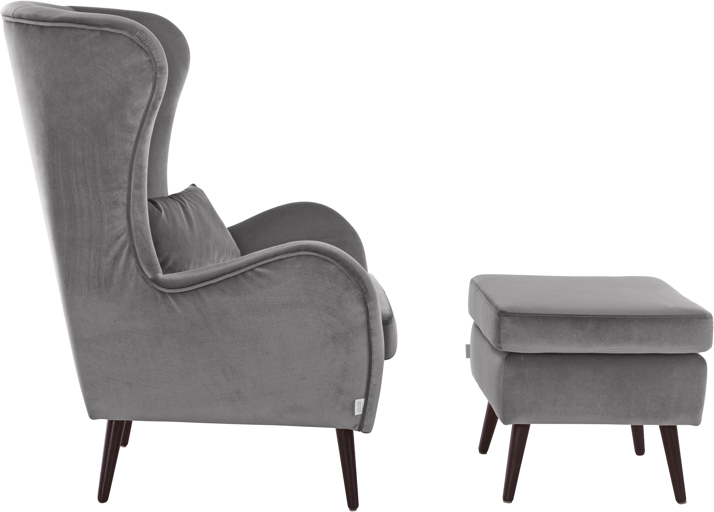 Guido Maria Kretschmer Home&Living Sessel »Sallito, TV-Sessel, Ohrensessel mit«, Hocker, in vielen Bezugsqualitäten, auch in Samtcord