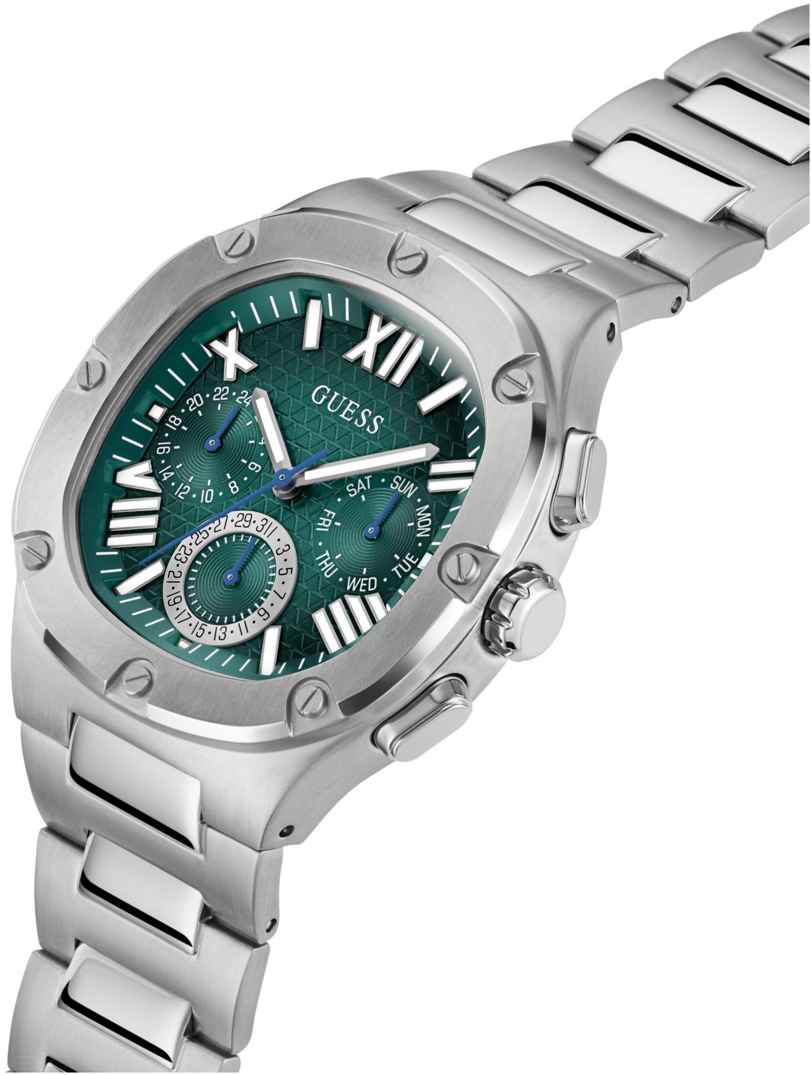 Guess Multifunktionsuhr »HEADLINE«, Quarzuhr, Armbanduhr, Herrenuhr, Datum, 12/24-Std.-Anzeige
