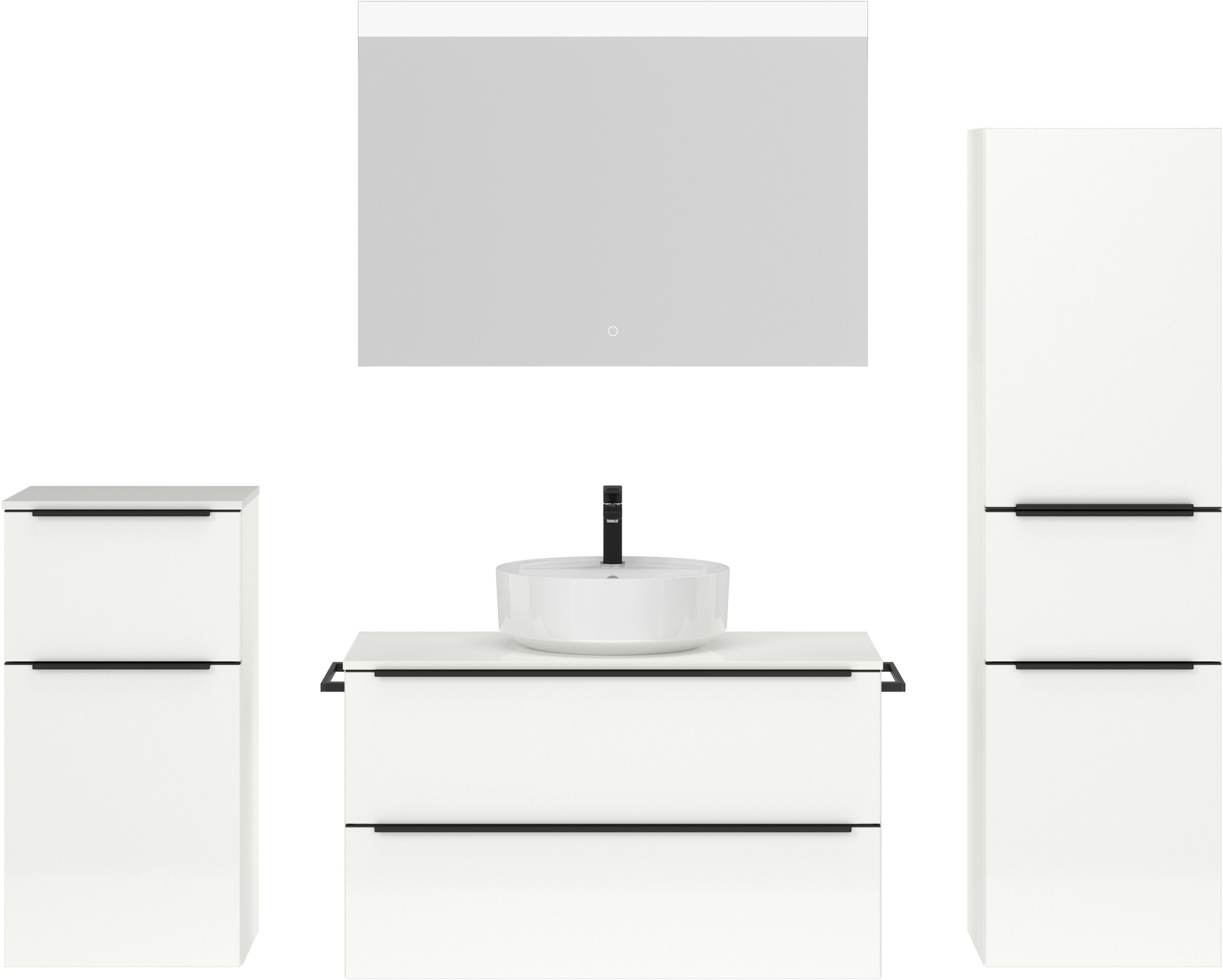 nobilia® Badmöbel-Set »Alvene« vormontiert, mit Soft-Close, 4 Stk. tlg. günstig online kaufen