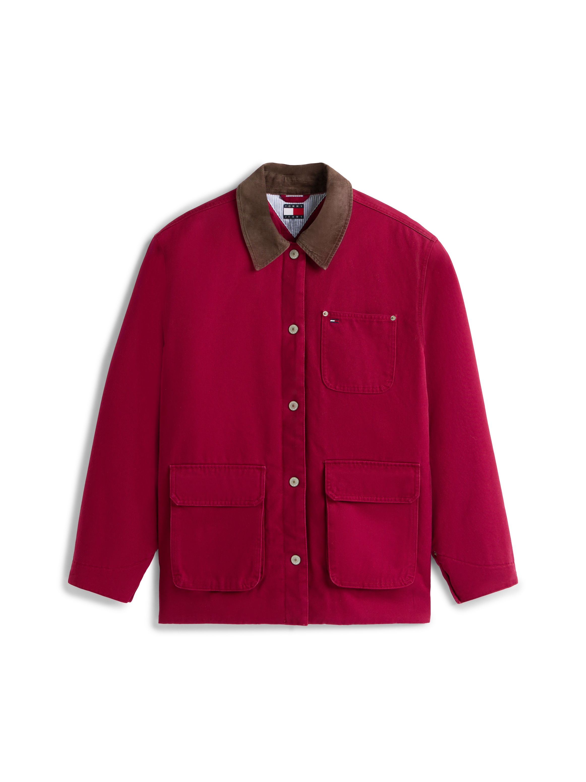 Tommy Jeans Outdoorjacke »TJW TWILL JACKET CORD COLLAR« ohne Kapuze