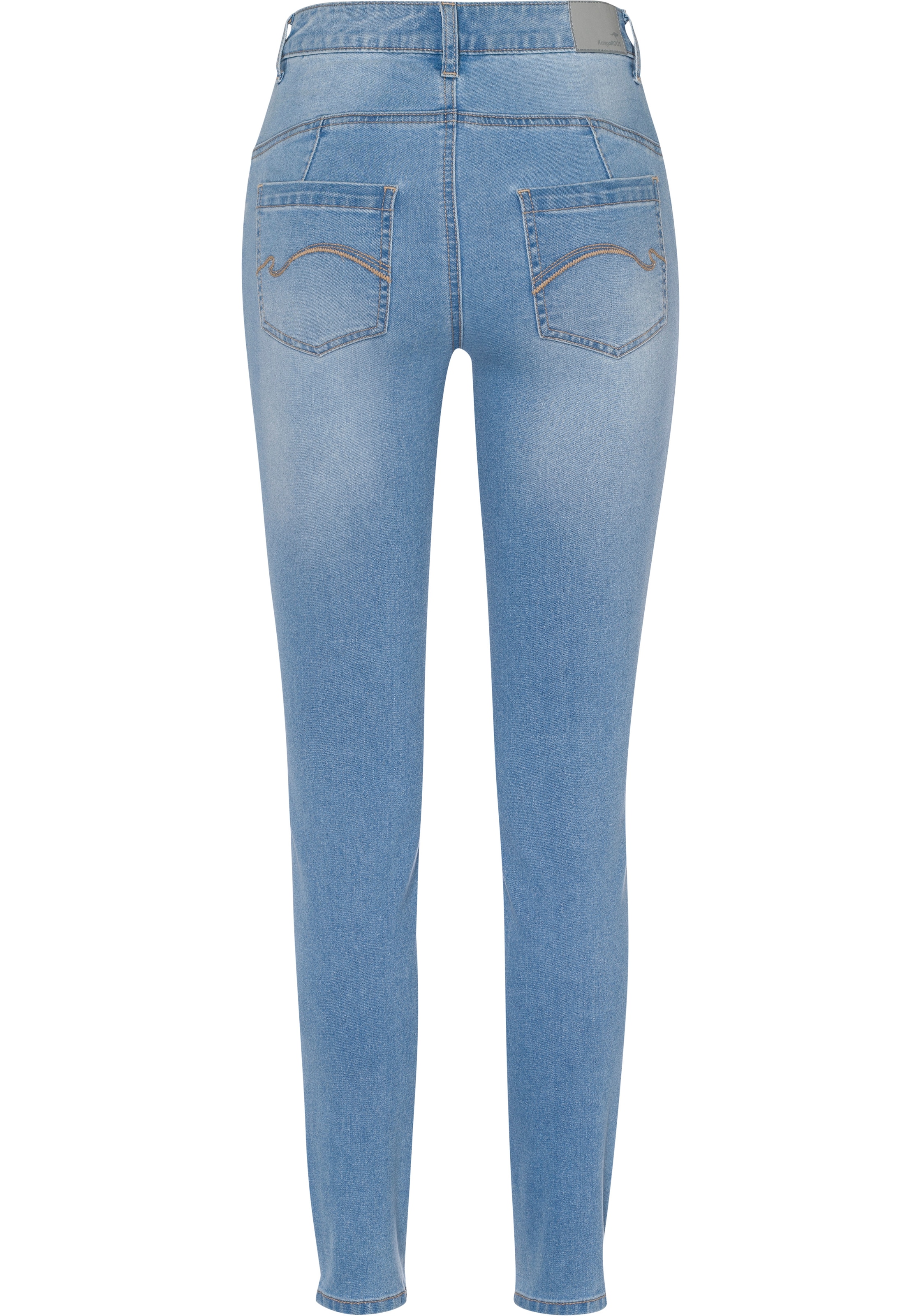 KangaROOS Slim-fit-Jeans »CROPPED HIGH WAIST SLIM FIT«, schmale Passform, Röhrenjeans, trendige Used-Waschung