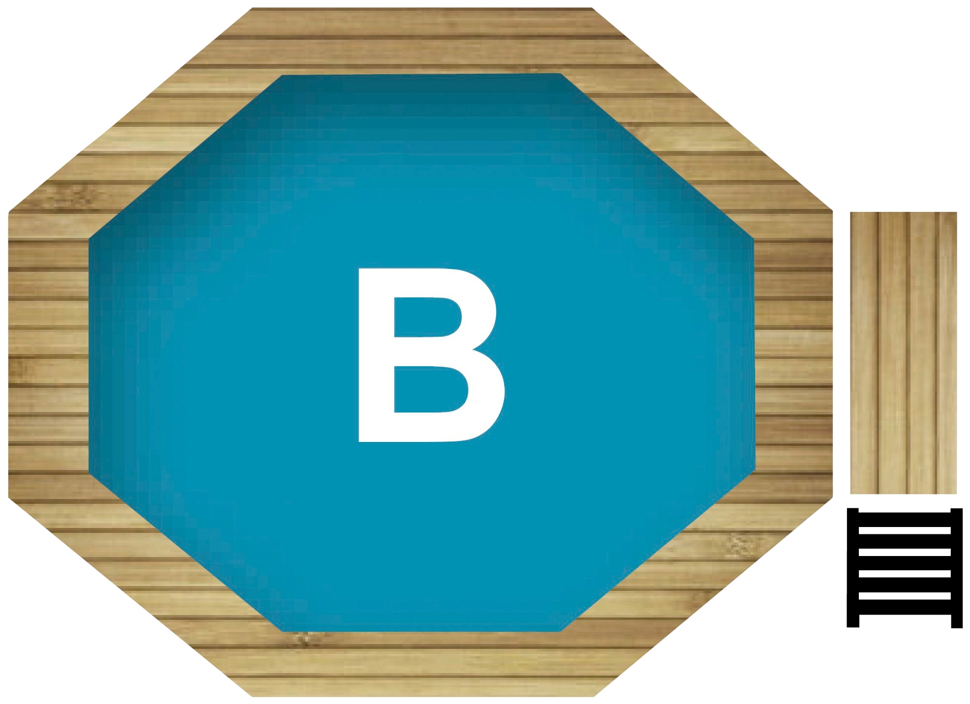 Karibu Achteckpool »PORTO Set B ØxH: 358x124 cm inkl. Zubehör« mit Technikraum unter dem Sonnendeck