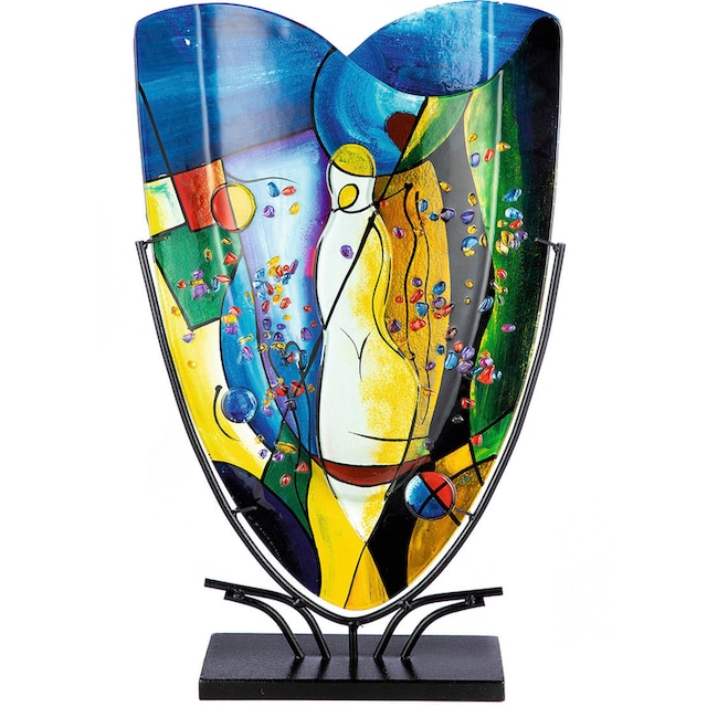 Casablanca by Gilde Tischvase »Magic, Dekovase«, (1 St.), Vase aus Glas,  mit schwarzem Metallfuß online kaufen
