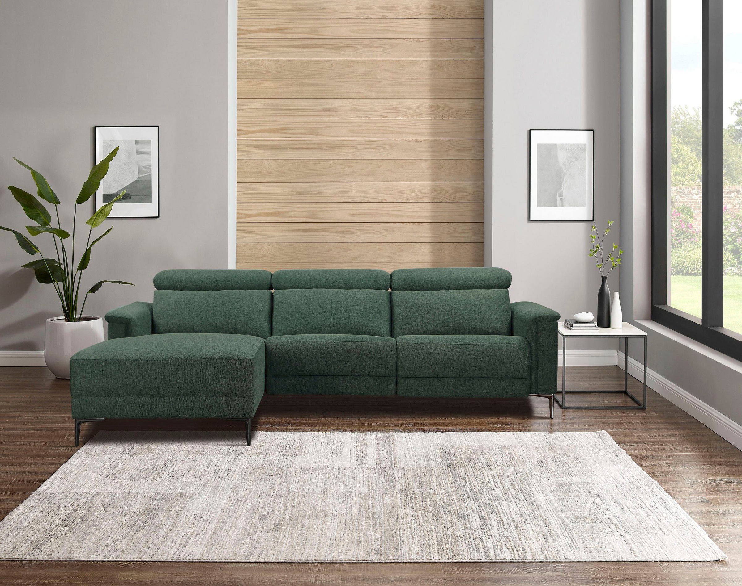 Places of Style Ecksofa Lund, L-Form, 261cm, mit man. o. elektr. Relaxfunkt günstig online kaufen