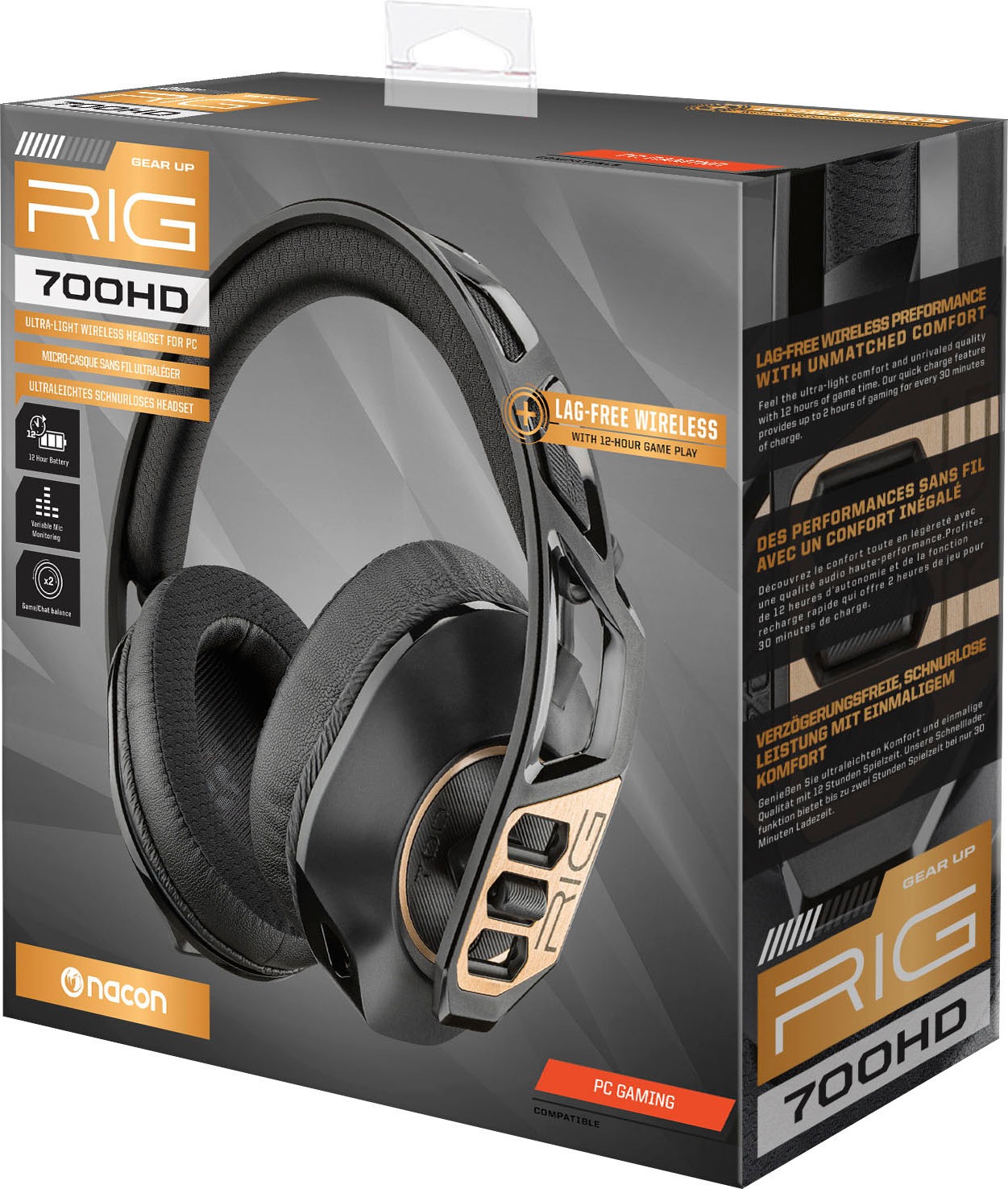 nacon Gaming-Headset »RIG 700HD«, Noise-Cancelling-Mikrofon abnehmbar, kabellos