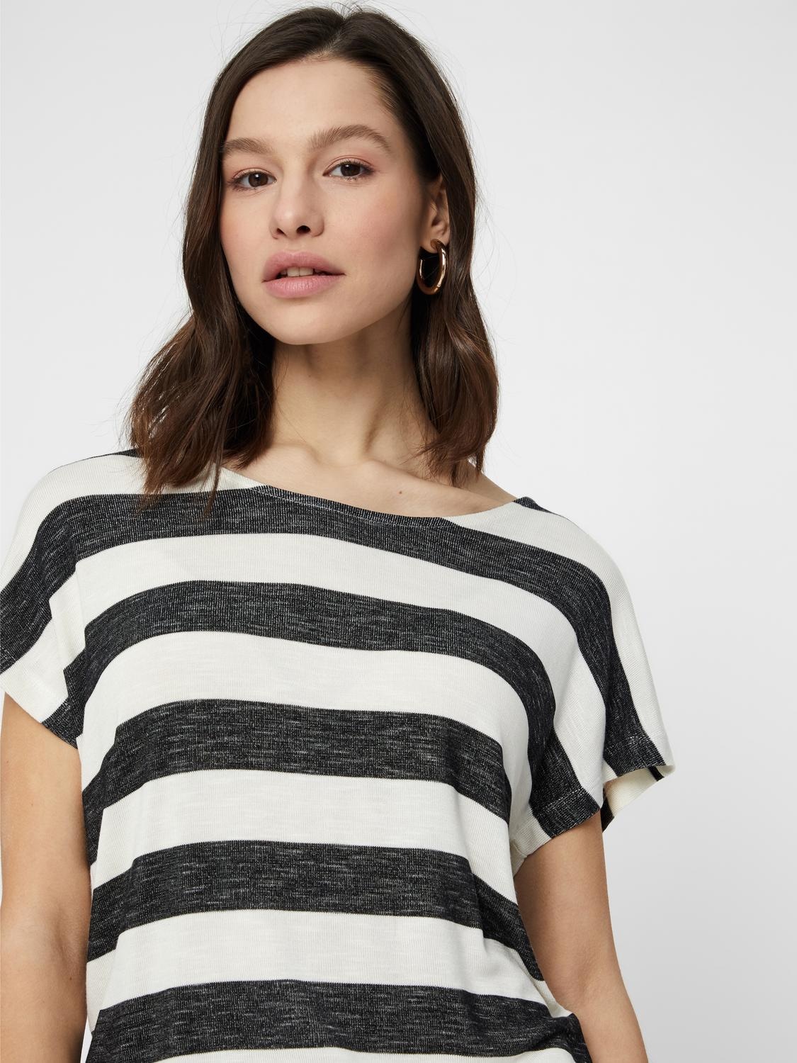 Vero Moda Kurzarmshirt »VMWIDE STRIPE SL TOP GA JRS NOOS« Viskosemischung