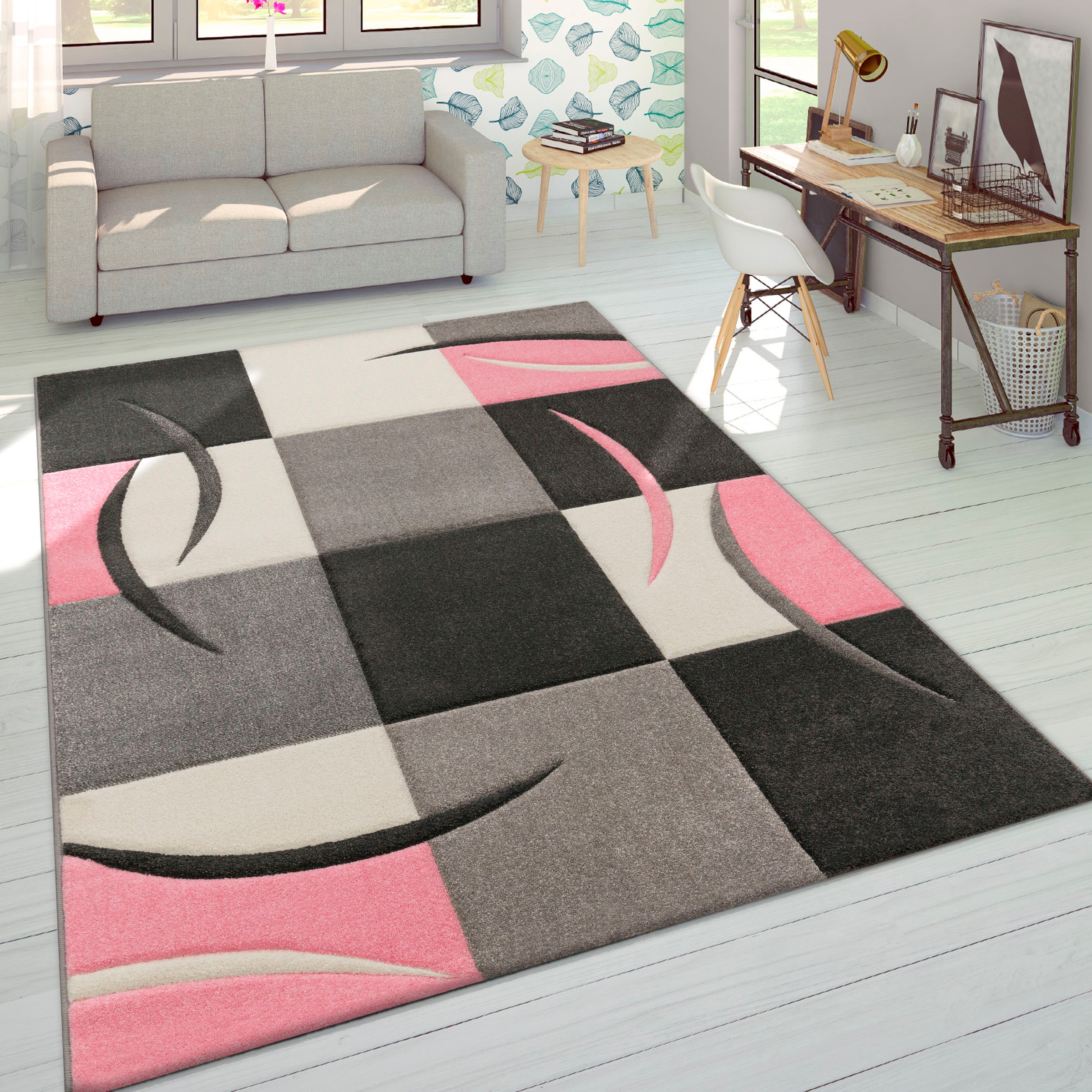 Paco Home Teppich »Lara 235«, rechteckig, 16 mm Höhe, Kurzflor, modernes De günstig online kaufen