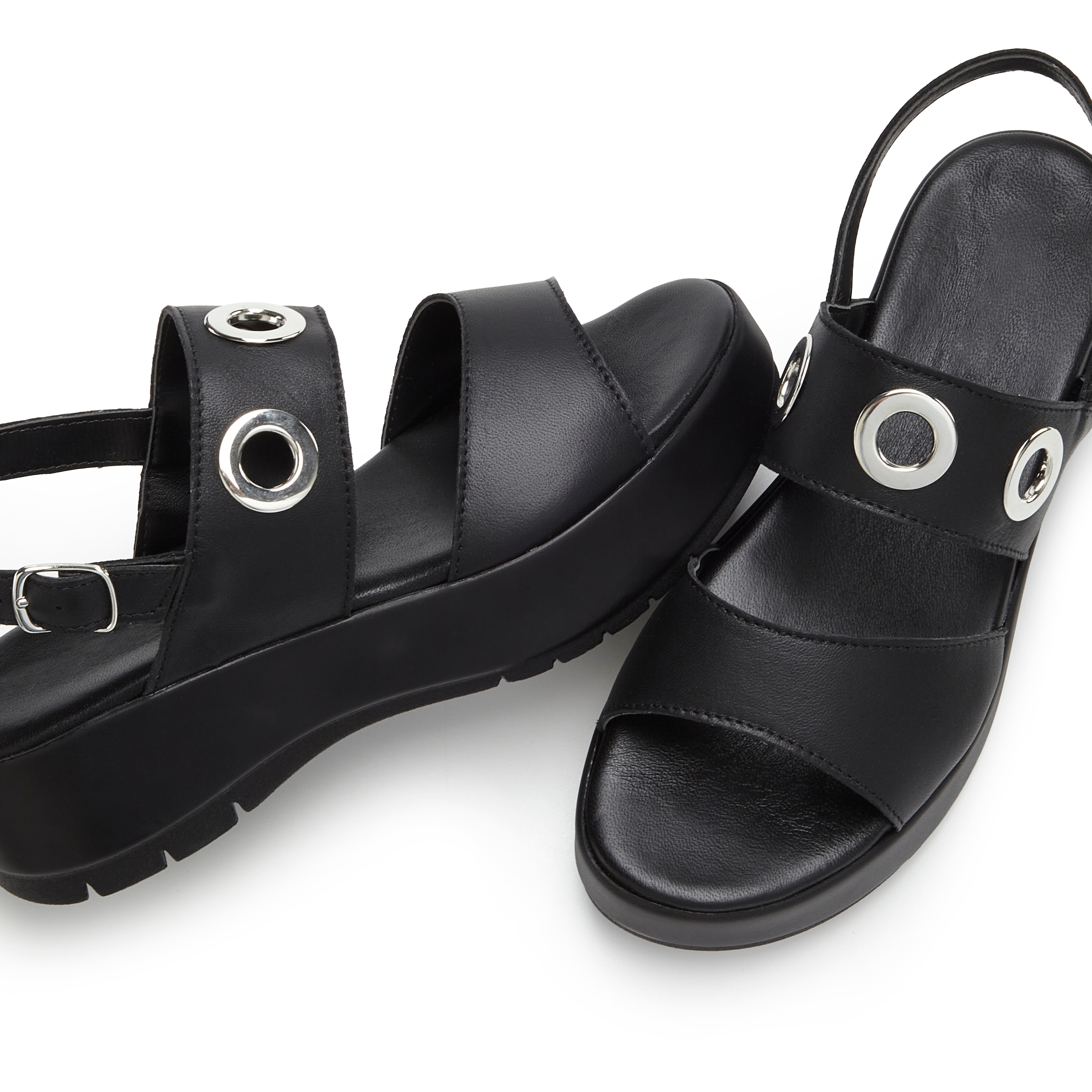 French Connection Sandalette »Sandale, Ledersandale, offener Schuh, Sommerschuhe, Ledersandalette«  NEU aus Leder mit modisch bequemer Plateausohle