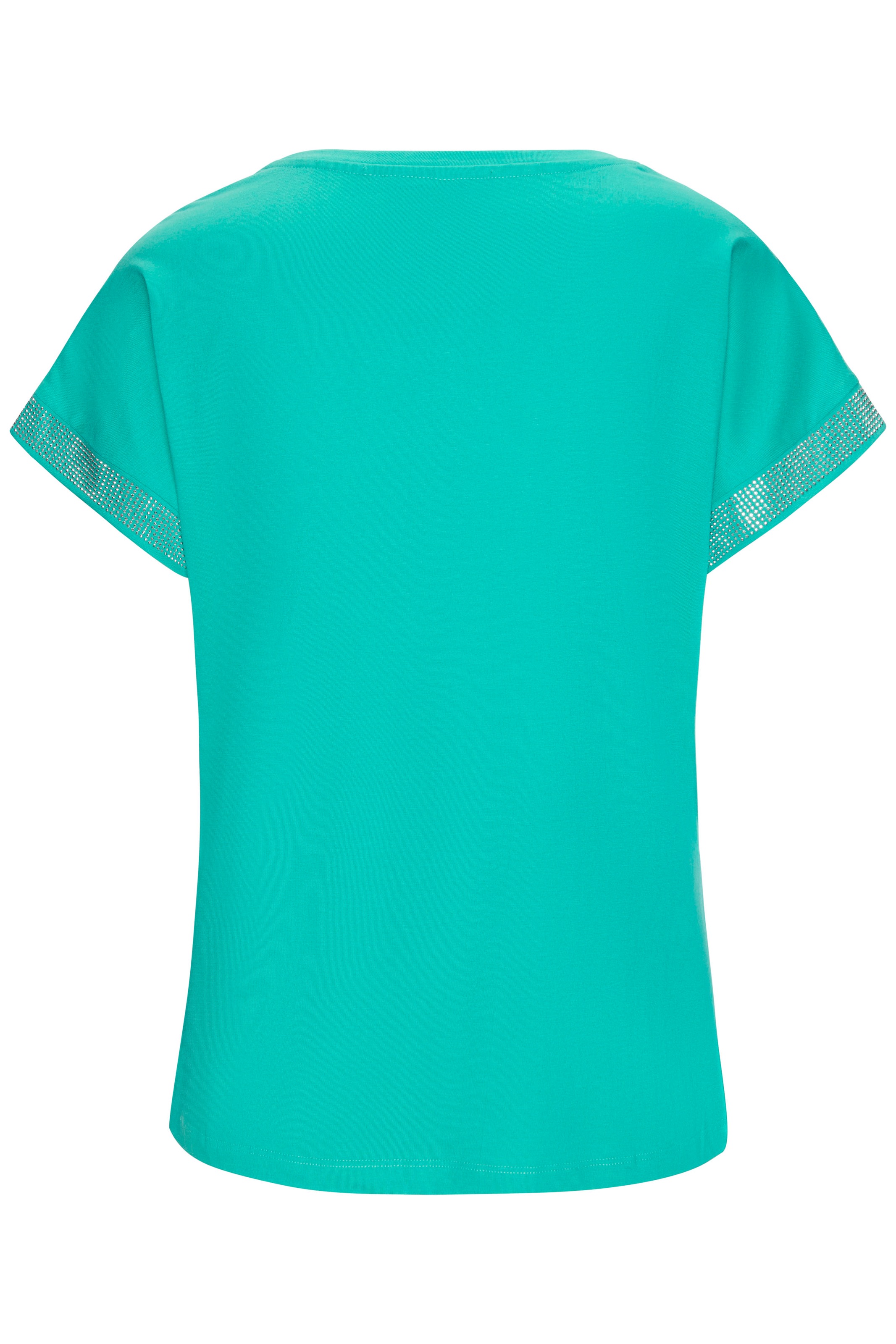 LASCANA Kurzarmshirt »mit glitzernem Strass-Design am Arm«, aus weicher Baumwoll-Qualität