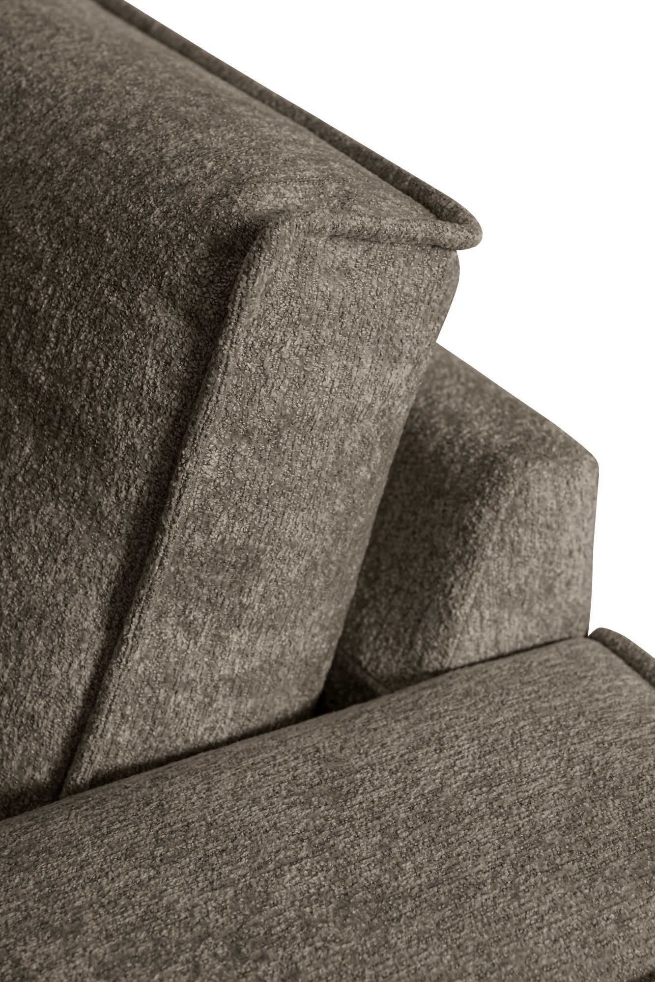 Places of Style 3-Sitzer »3er Sofa Oland, Struktur, Flachgewebe, Luxus-Microfaser, Boucle«, 224 cm, Wellenunterfederung, Skandi-Design, Metallfüße