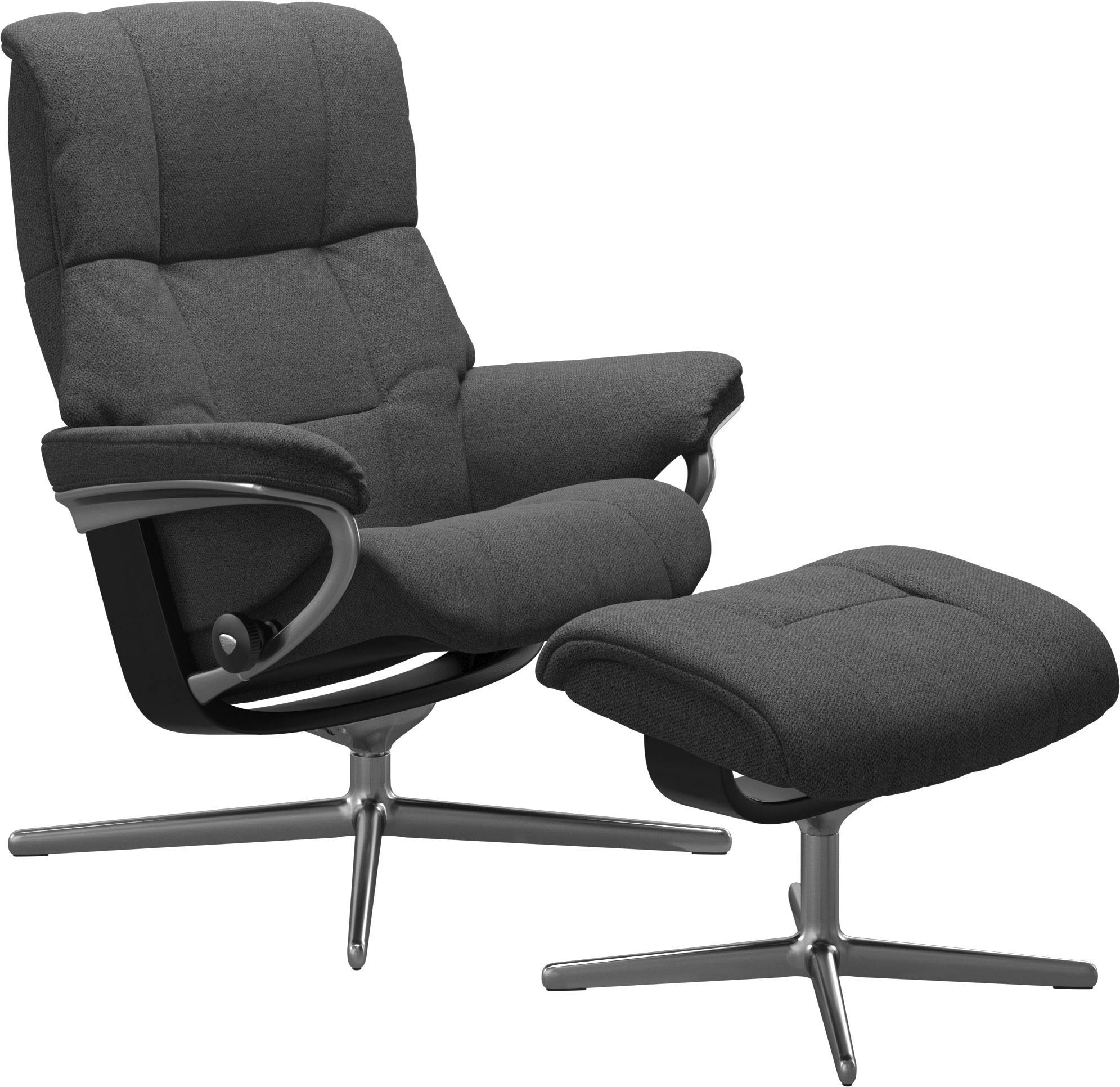 Stressless® Relaxsessel »Mayfair«, (Set, Relaxsessel mit Hocker), mit Hocker, mit Cross Base, Größe S, M & L, Holzakzent Schwarz