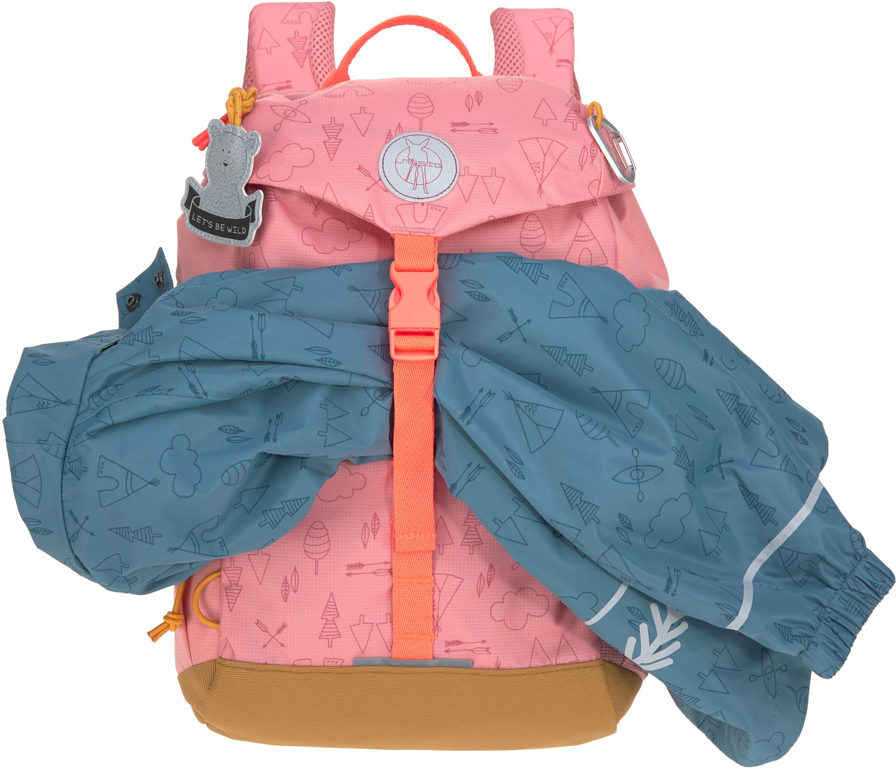LÄSSIG Kinderrucksack inkl. thermoisolierter Mini jetzt Backpack«, »Adventure, Reflektoren, vegan; PETA-approved rose, aus recyceltem Sitzunterlage; bestellen Material