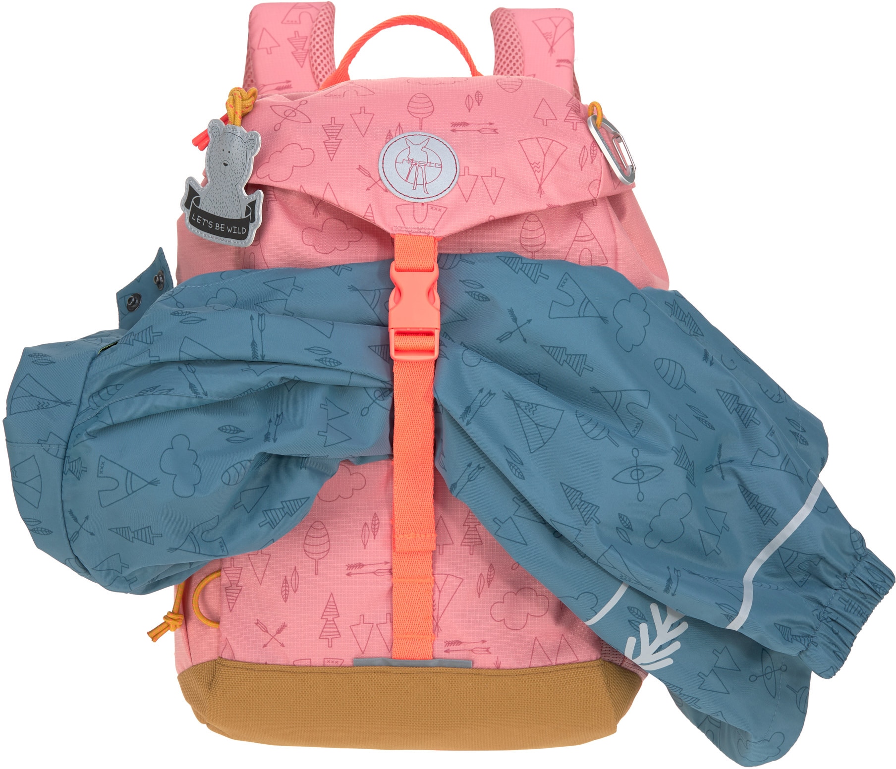 aus bestellen Mini LÄSSIG jetzt recyceltem rose, Kinderrucksack thermoisolierter »Adventure, PETA-approved Material inkl. vegan; Reflektoren, Backpack«, Sitzunterlage;