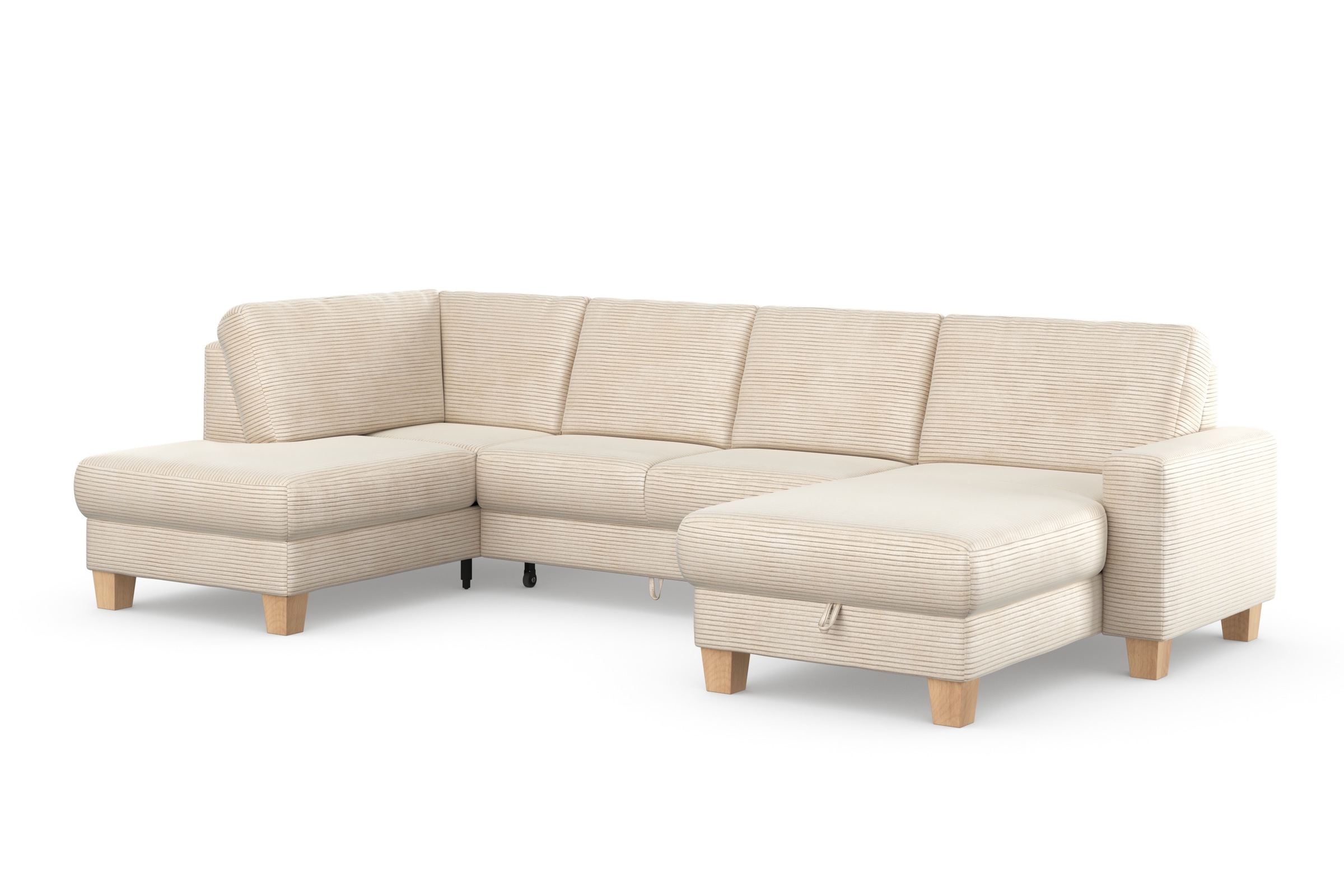 Home affaire Wohnlandschaft »Summer U-Form«, mit oder ohne Bettfunktion und Bettkasten, Cord-Bezug