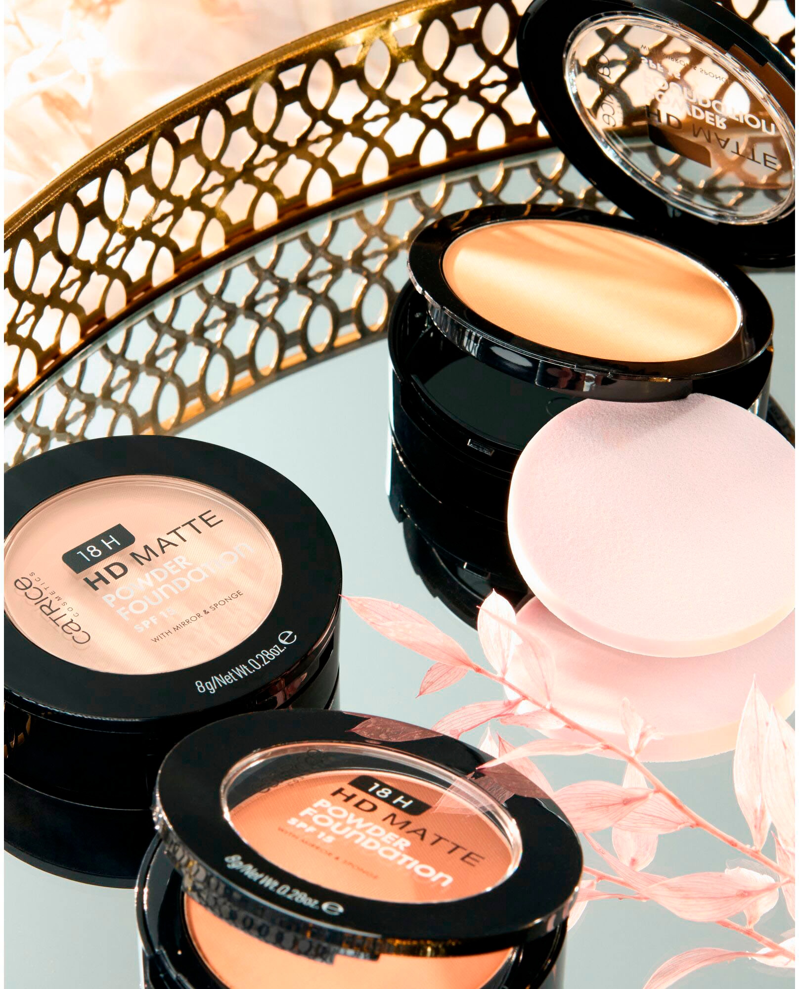 Catrice Puder »18H HD Matte Powder Foundation«, (Set, 3 tlg.), mit mattiertem Effekt