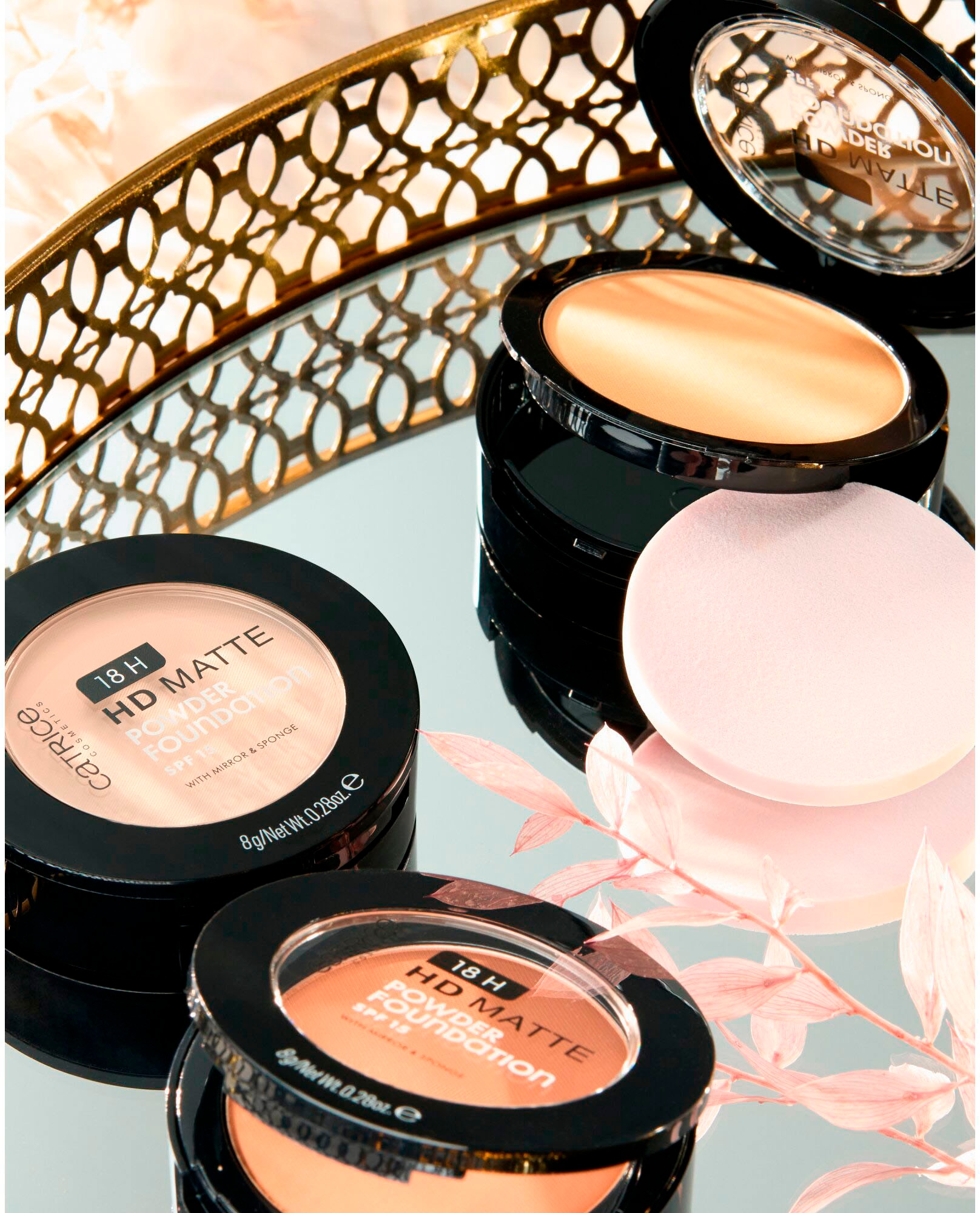 Catrice Puder »18H HD Matte Powder Foundation«, (Set, 3 tlg.)