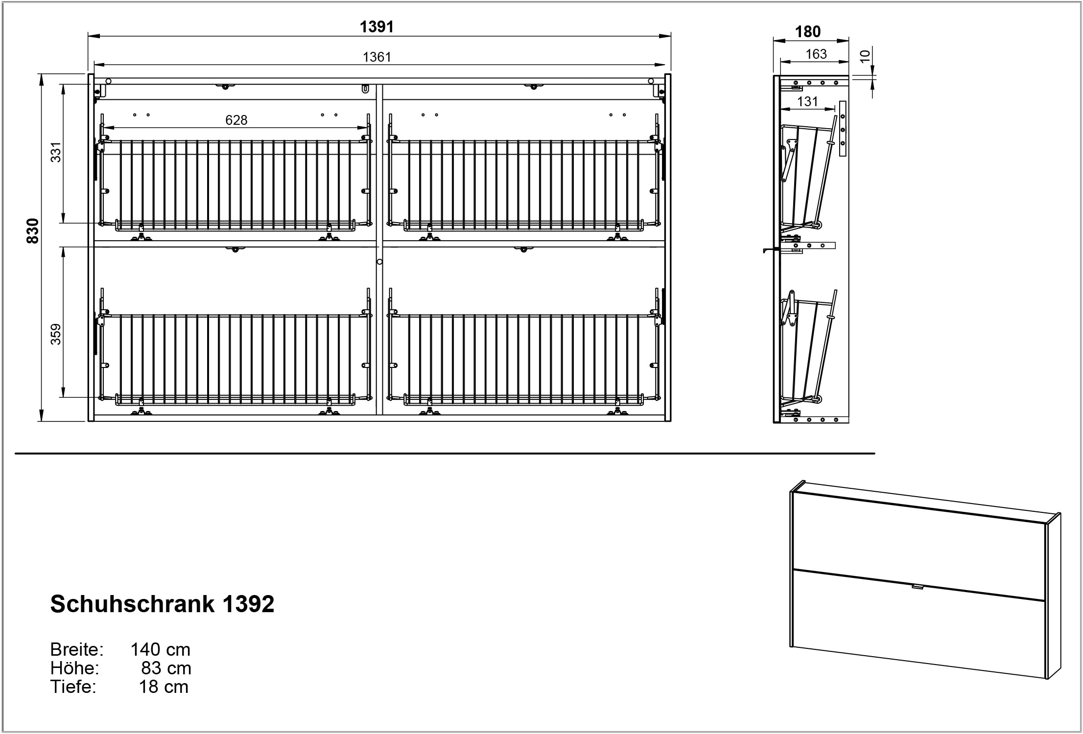 GERMANIA Schuhschrank »GW-Ameca Schuhschrank«, ideal für schmale Flure