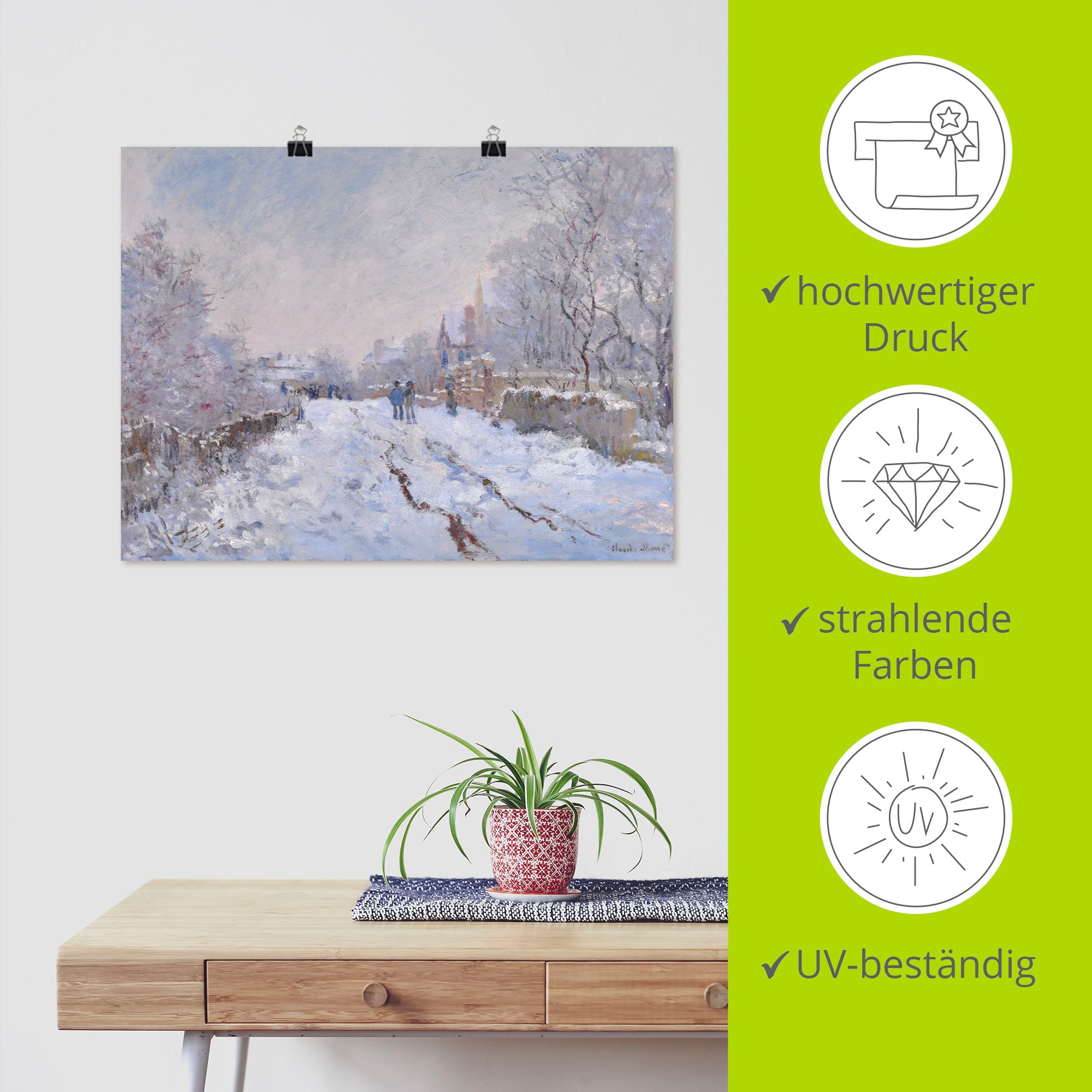 Artland Wandbild »Schnee in Argenteuil.«, Vier Jahreszeiten Bilder, (1 St.), als Leinwandbild, Poster in verschied. Größen