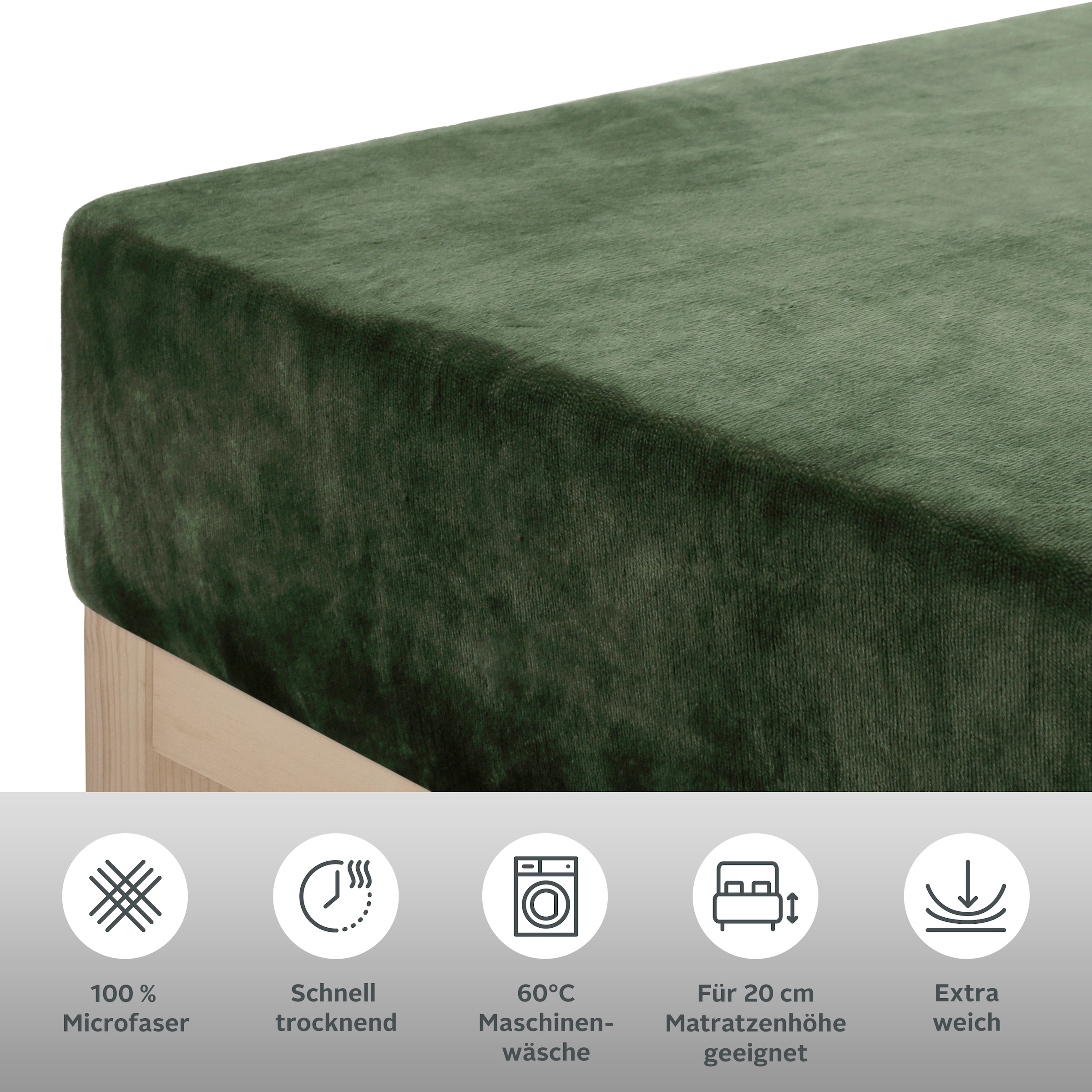 OTTO home Spannbettlaken »Desner3, Mikrofaser Fleece besonders weich im Griff, Cashmere-Touch« für Matratzen bis 20cm Höhe, Bettlaken